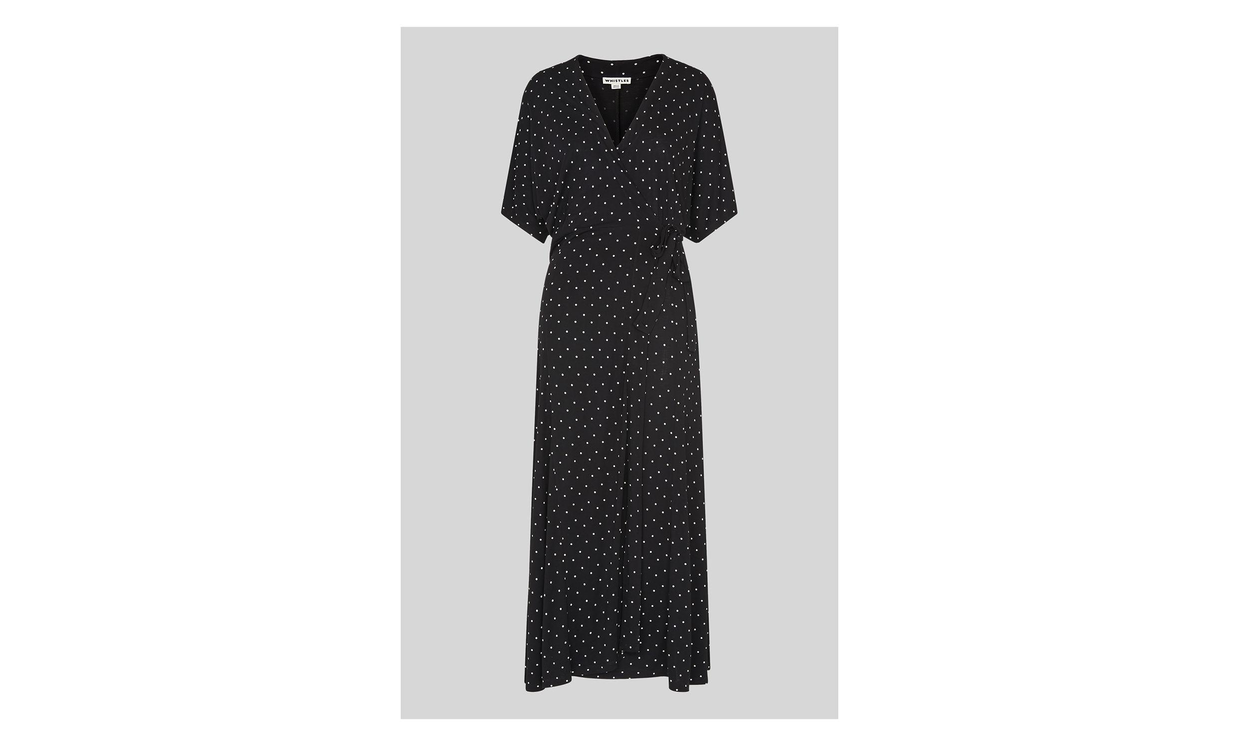 whistles spot wrap jersey dress