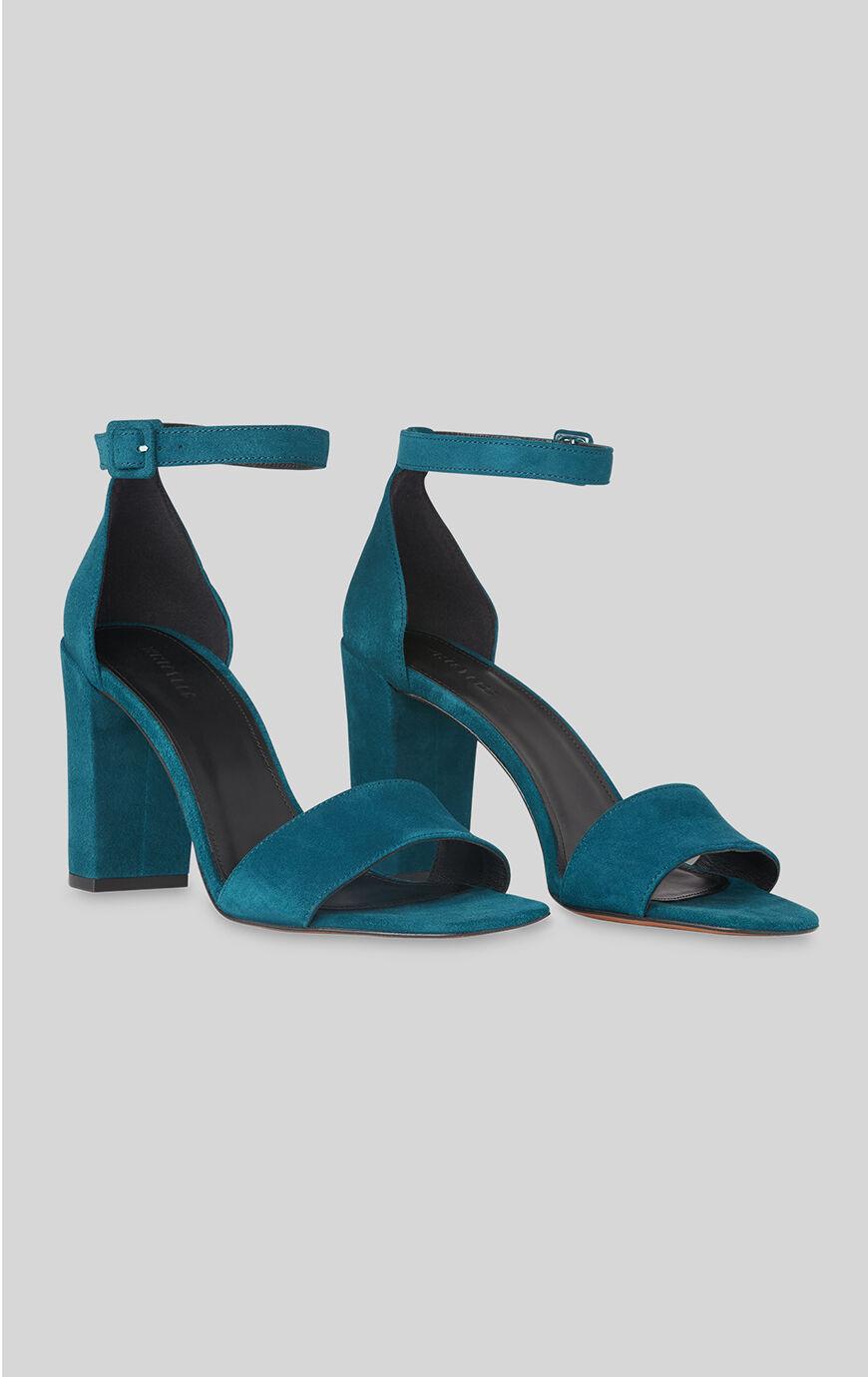 teal block heels