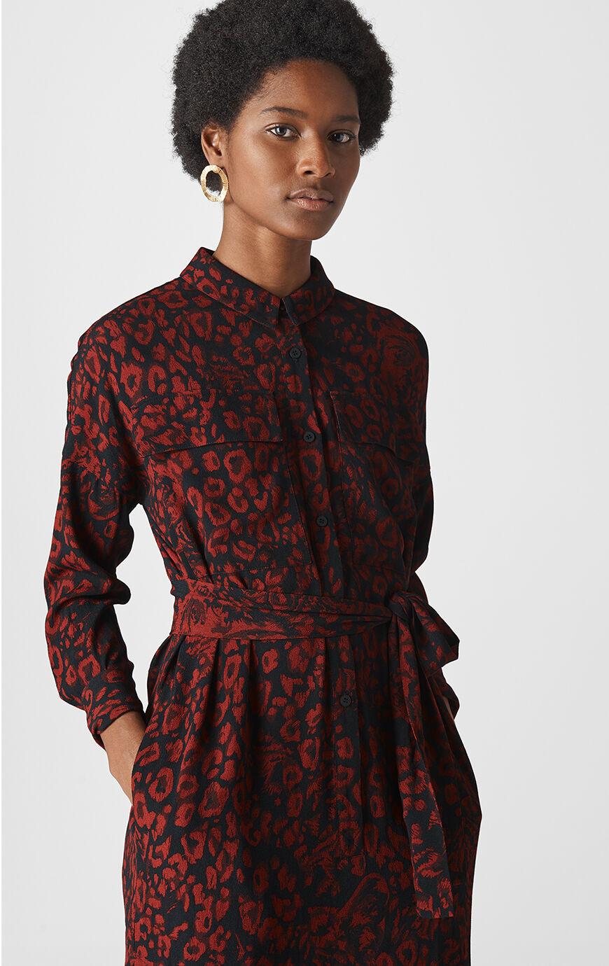 whistles jungle cat print dress