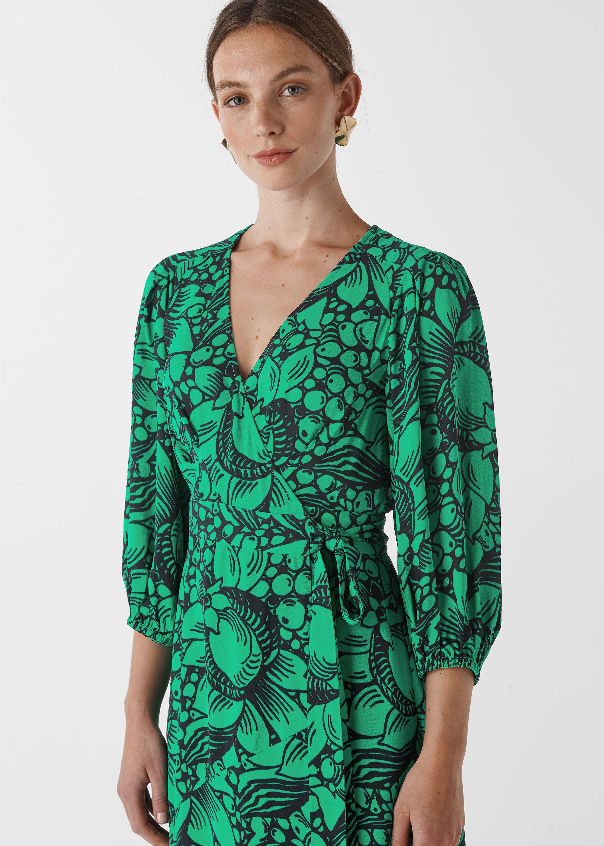 Whistles Green Wrap Dress Flash Sales ...