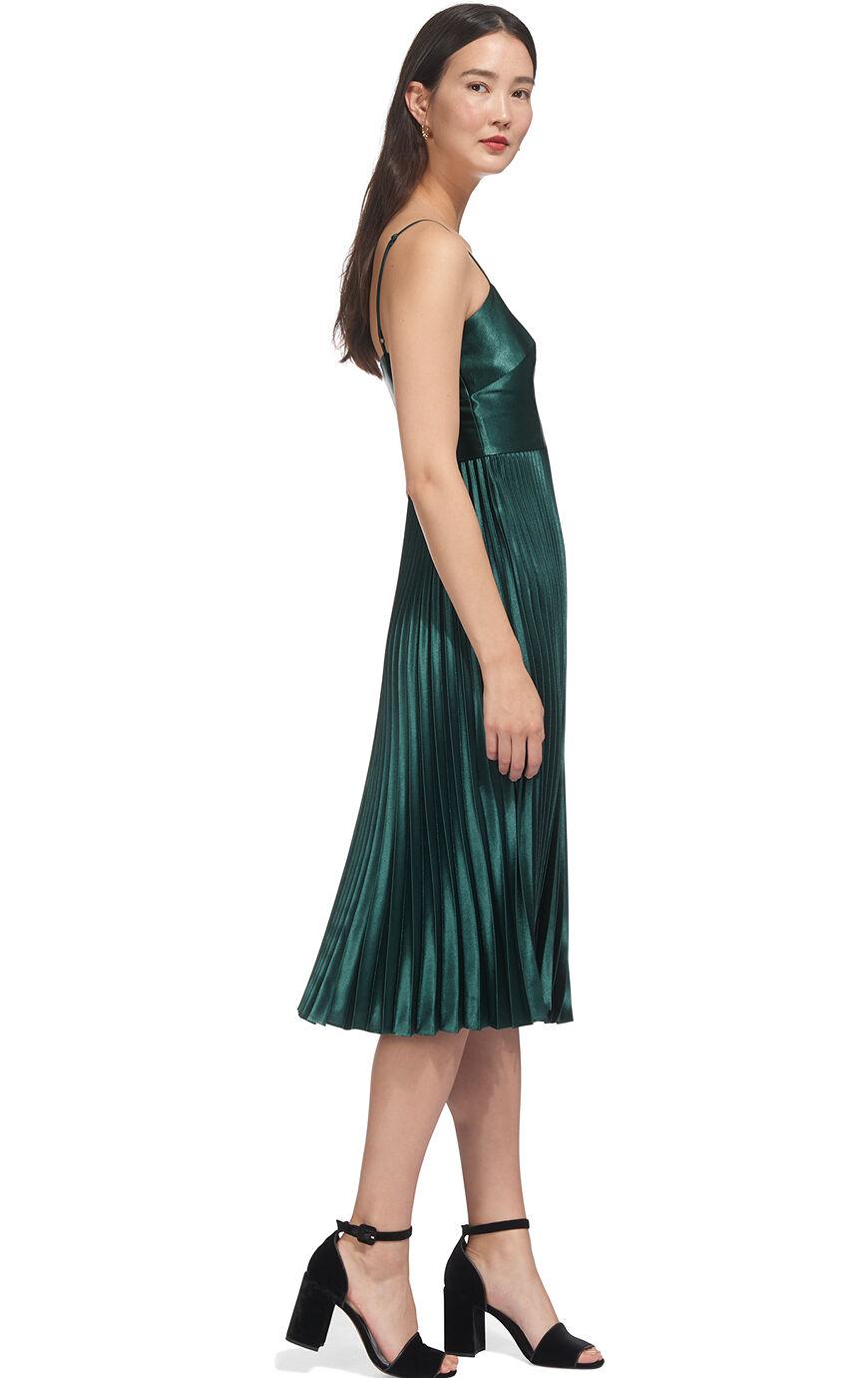 whistles green pleated dress
