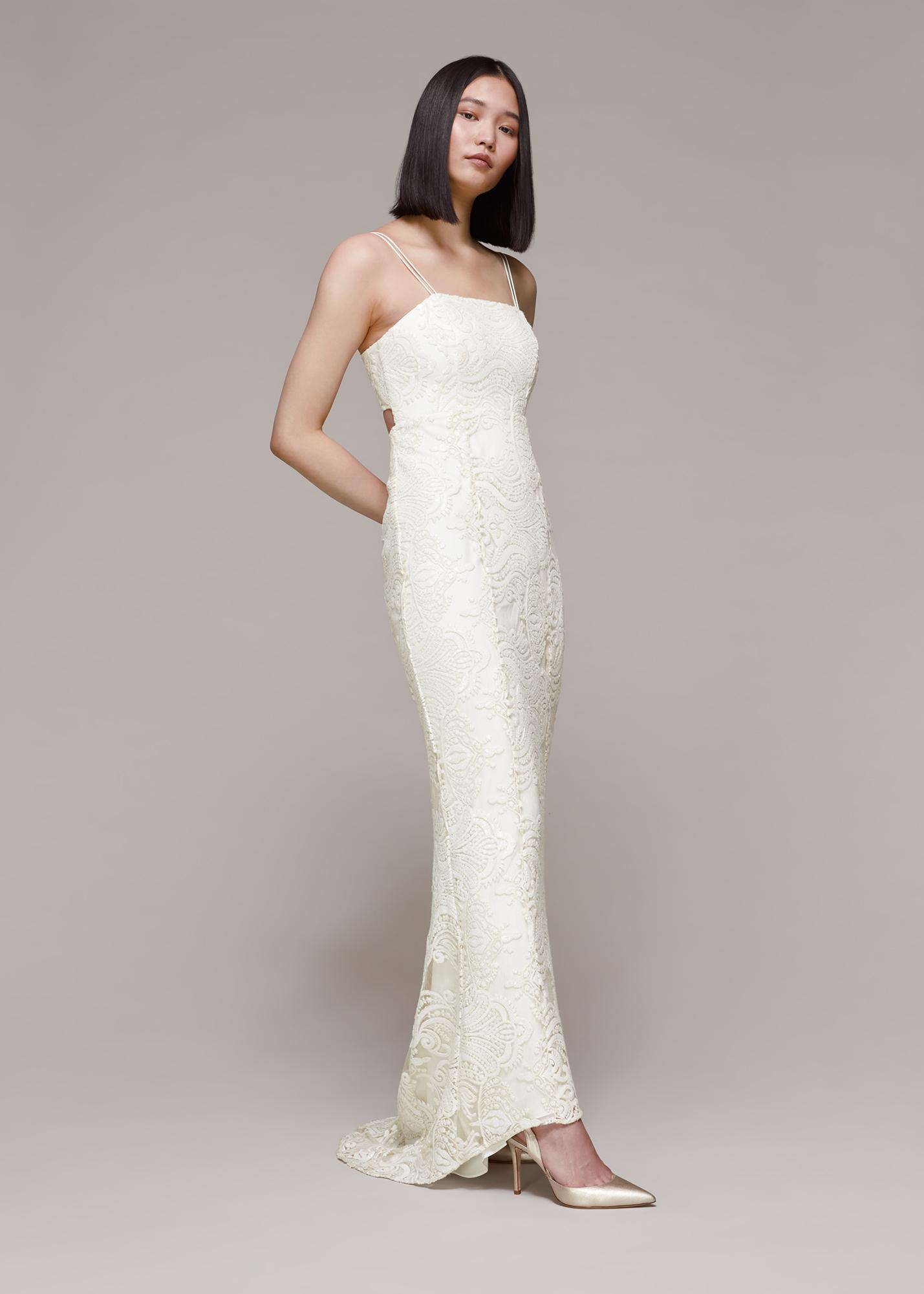 Whistles Lorelei Sequin Wedding Dress in White Lyst UK
