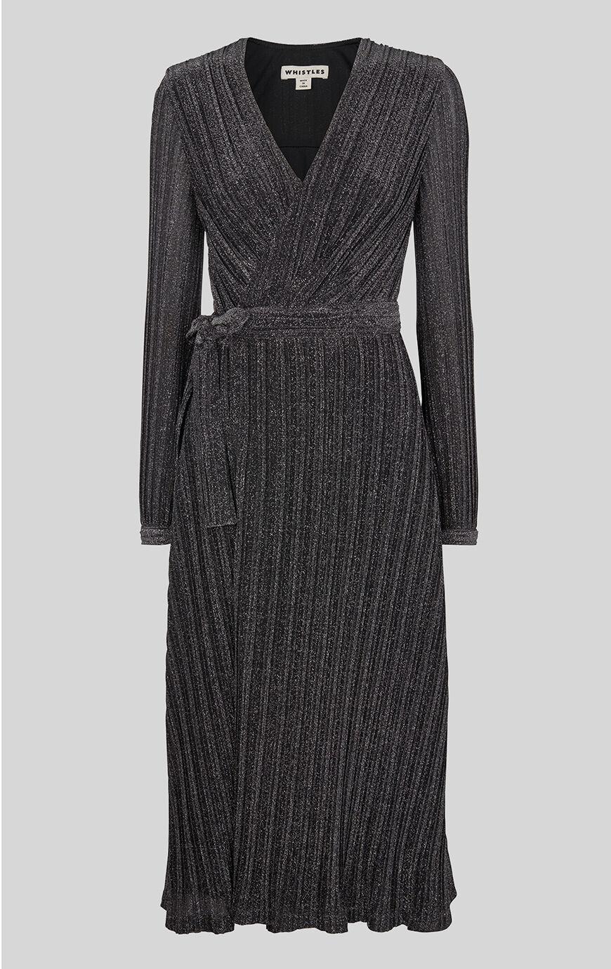 whistles maia sparkle wrap dress