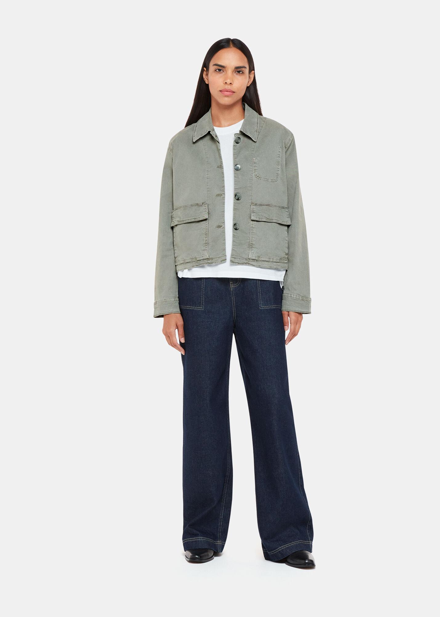 Whistles megan casual parka coat khaki store