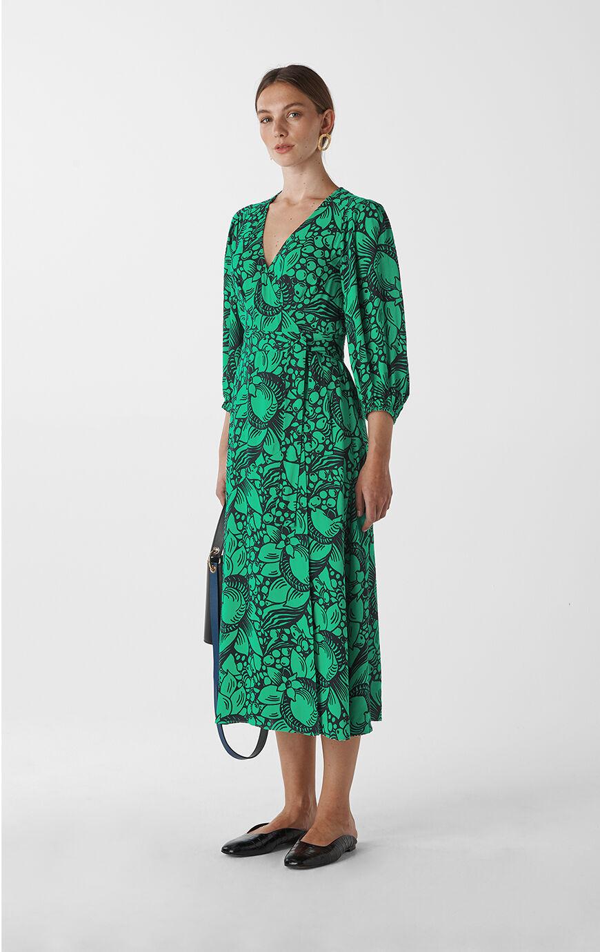 whistles capri print wrap dress