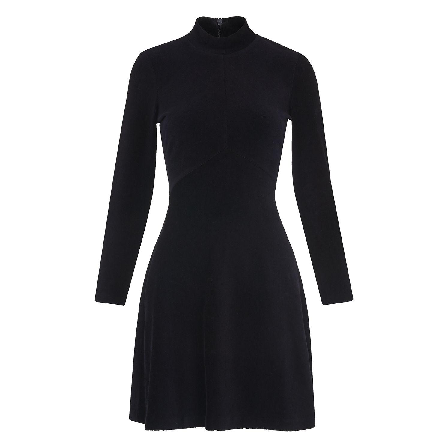 Whistles Velvet Cord Flippy Jersey Dress in Navy (Blue) Lyst