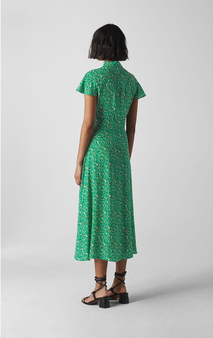 ditsy blossom midi shirt dress