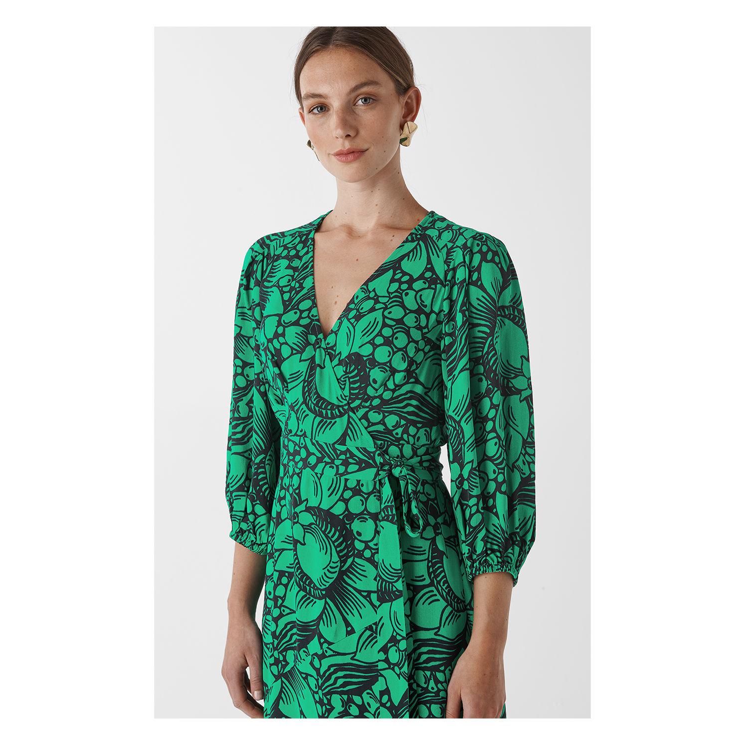 Whistles Green Wrap Dress Sale Online ...