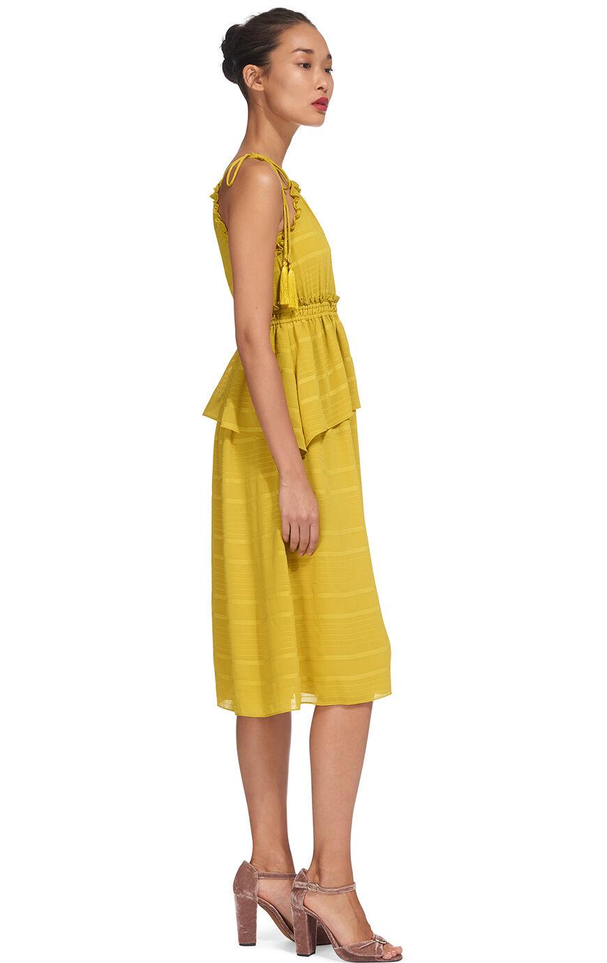 whistles textured belted midi dress