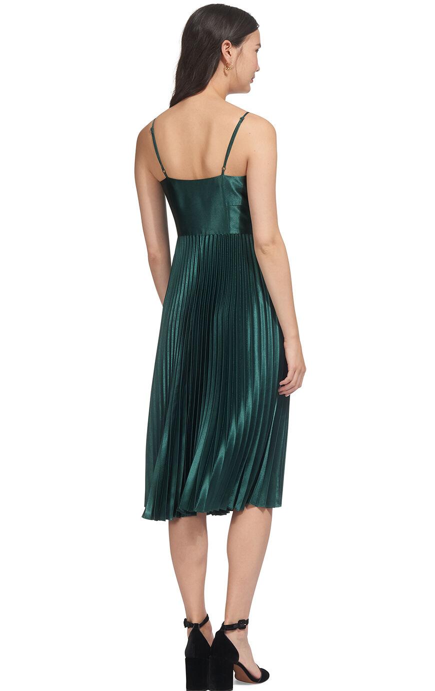 whistles green pleated dress