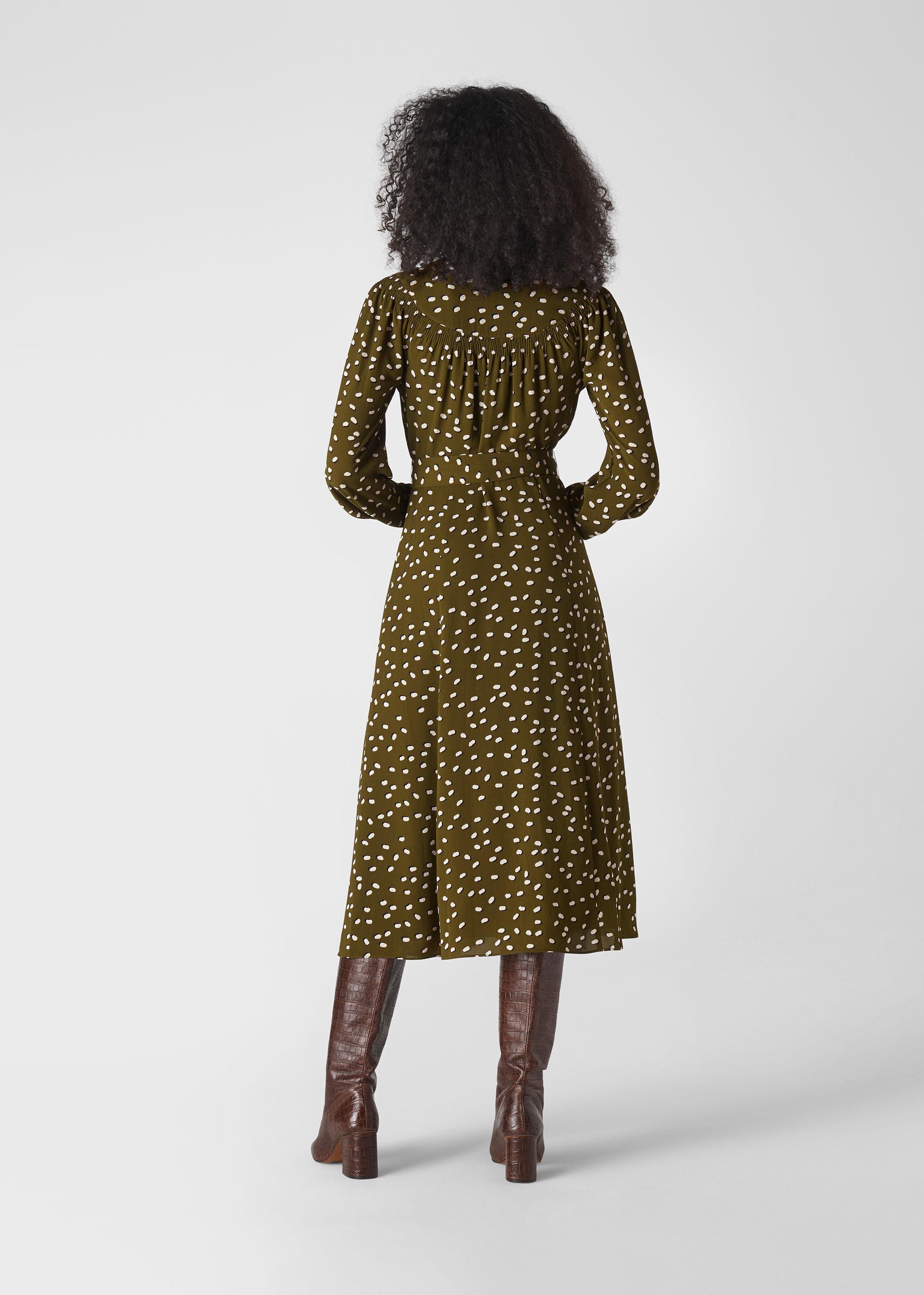 whistles animal print shirt dress