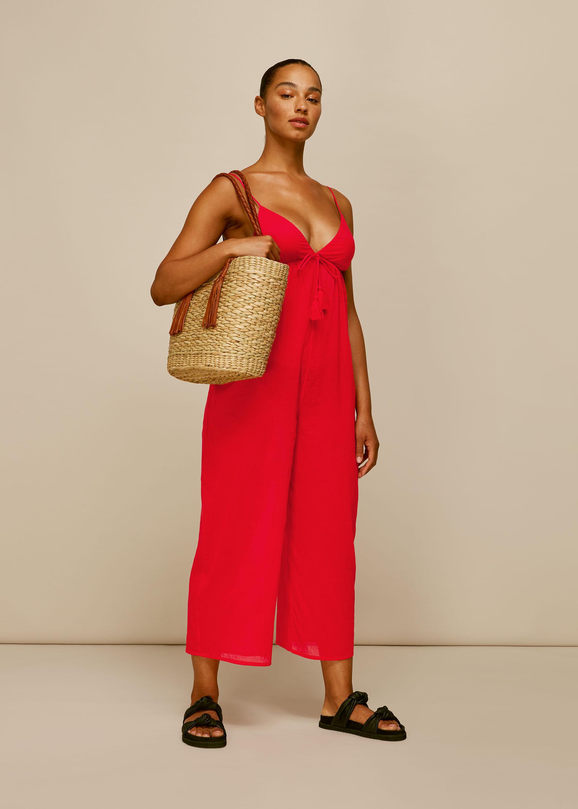 red tassel co ord