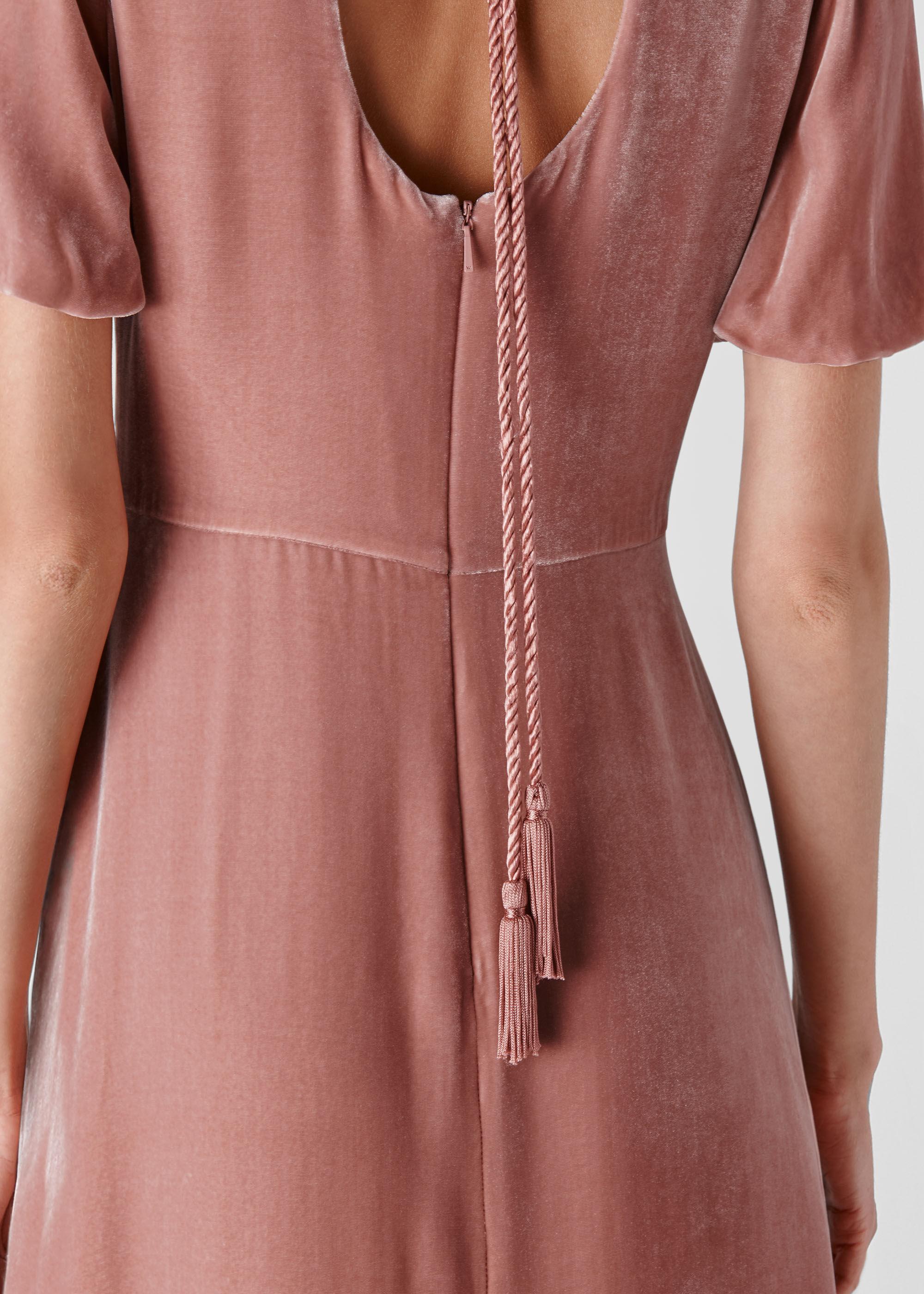 lavone silk mix velvet dress