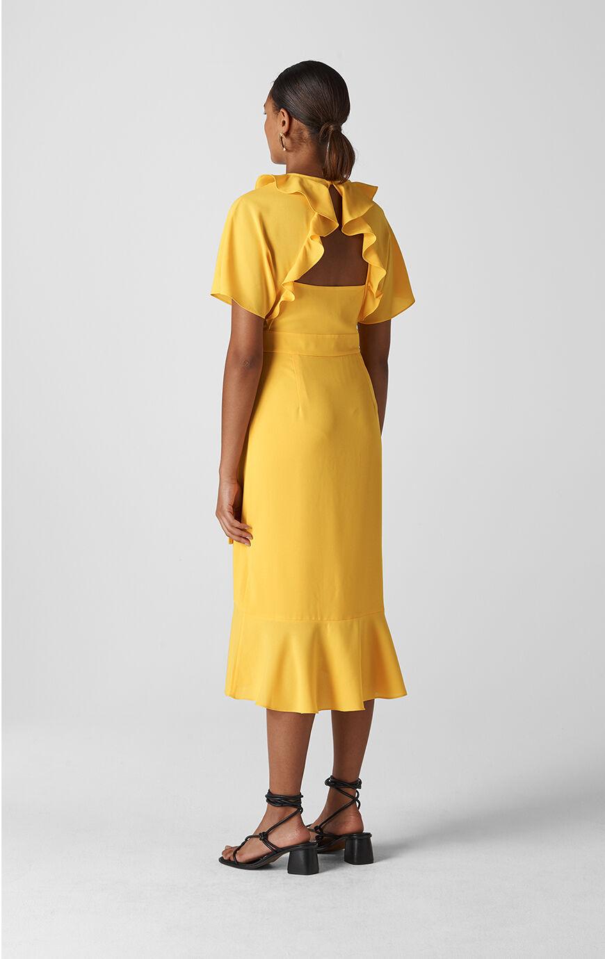 abigail frill wrap dress