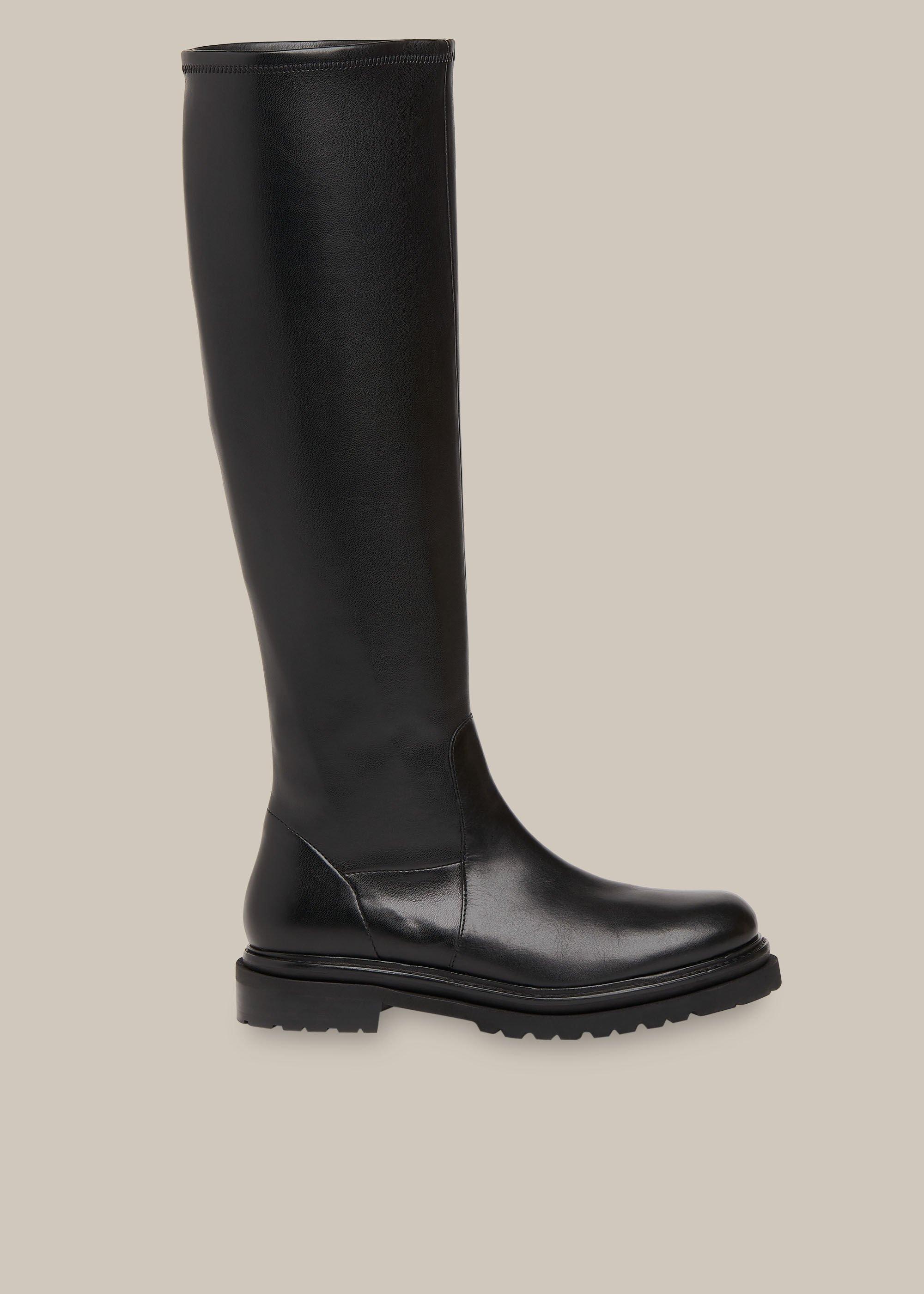 elasticated knee high boots