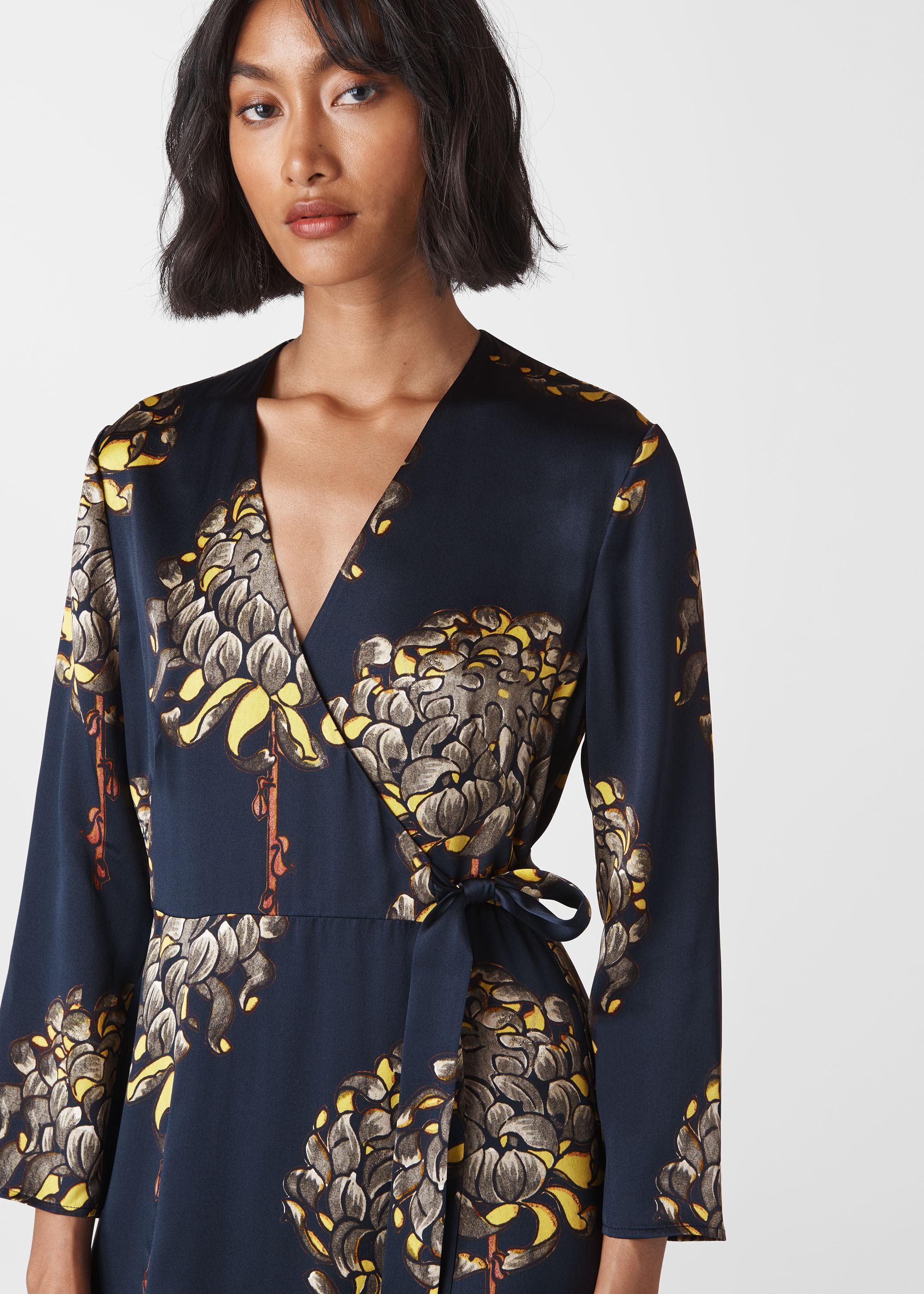 gabrielle silk wrap dress