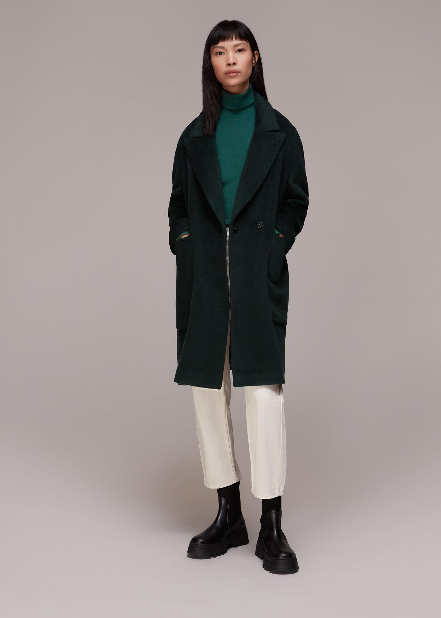 whistles lola wool mix cocoon coat