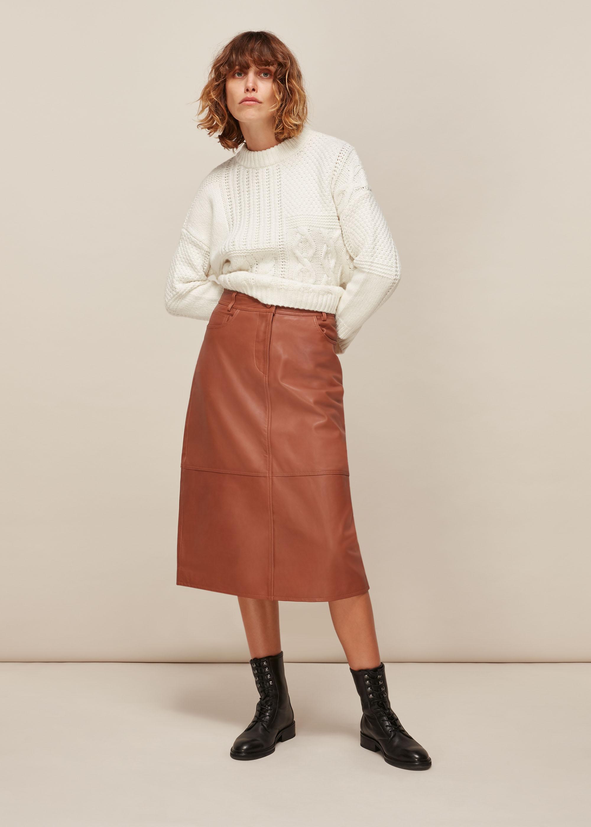 Whistles kel hotsell leather skirt