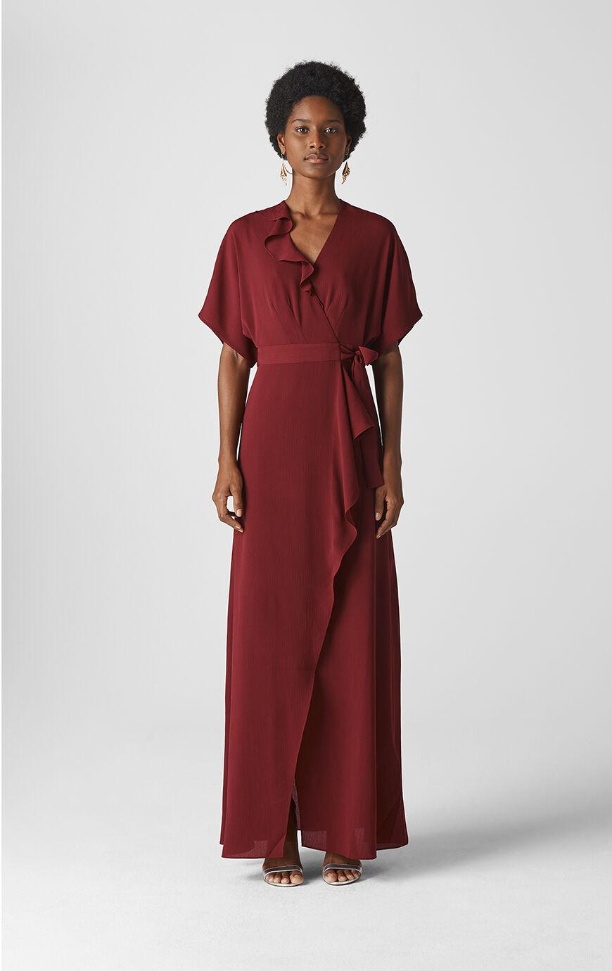 whistles nova frill wrap dress