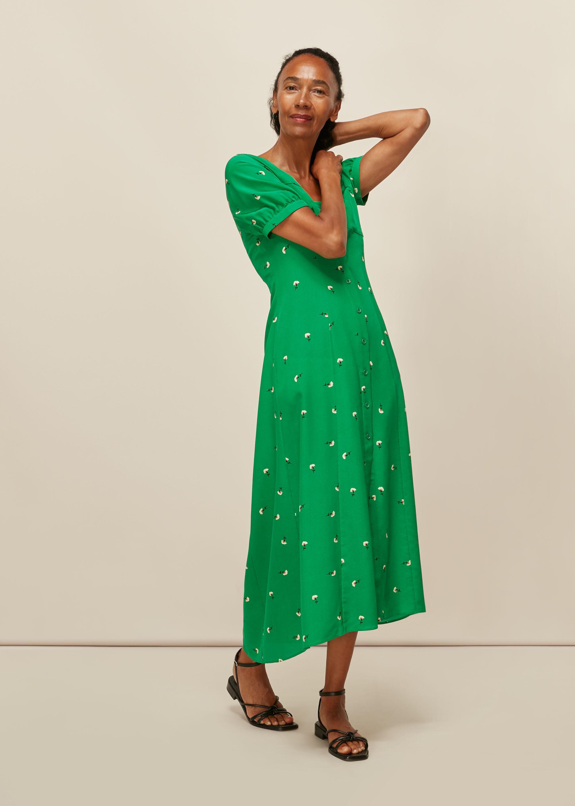 Whistles Romantic Floral Silk Dress in 