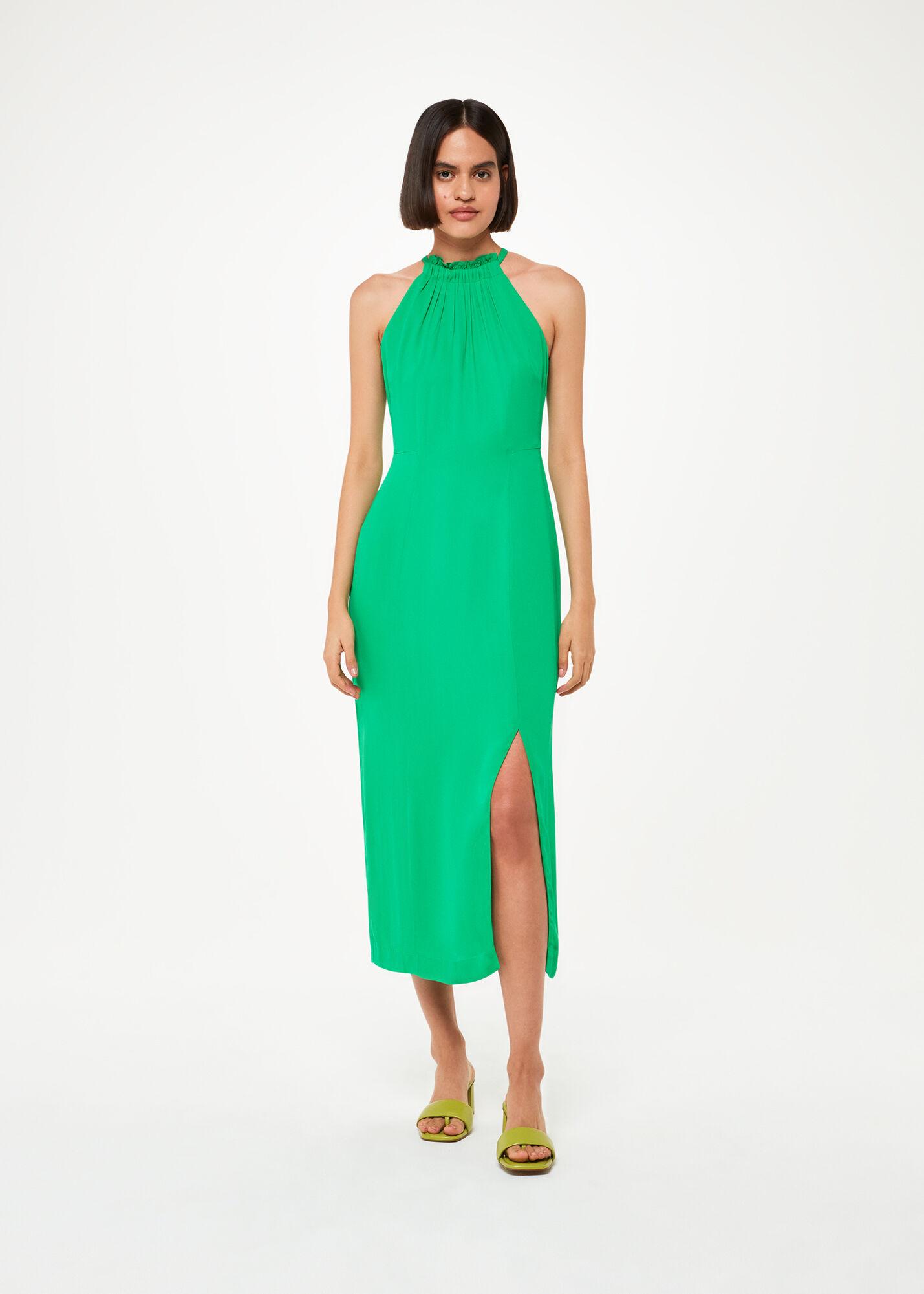 Whistles Eliza Halterneck Midi Dress in Green Lyst