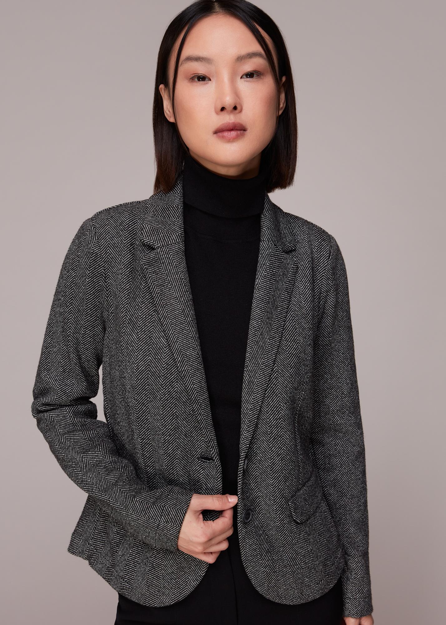 Whistles Dark Grey Slim Jersey Jacket Whistles Dark Grey Slim Jersey Jacket