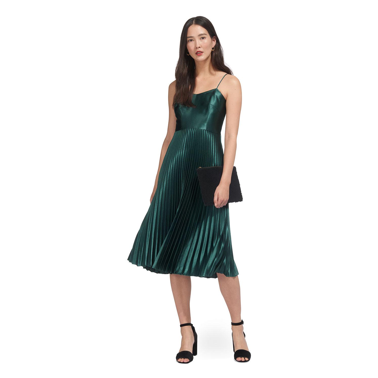 whistles satin pleated dress