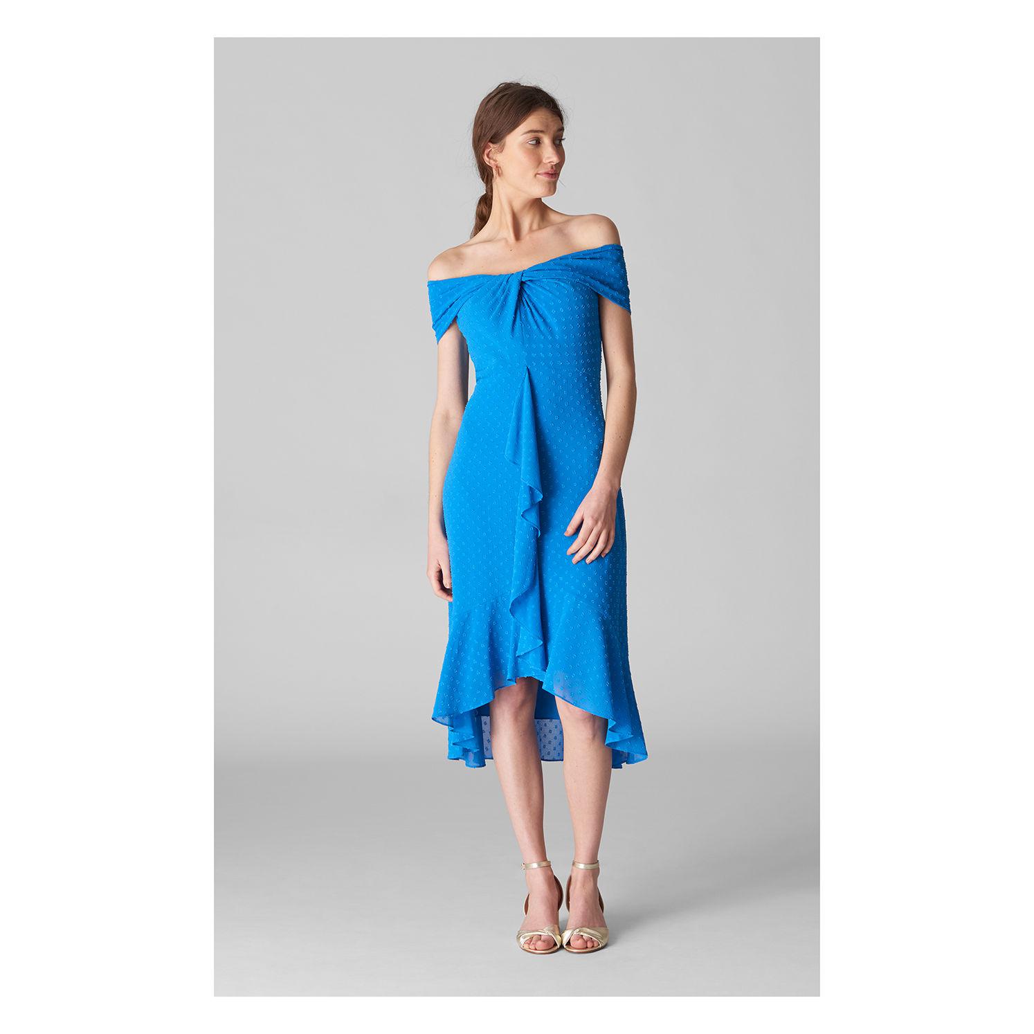 whistles eriko dobby bardot dress