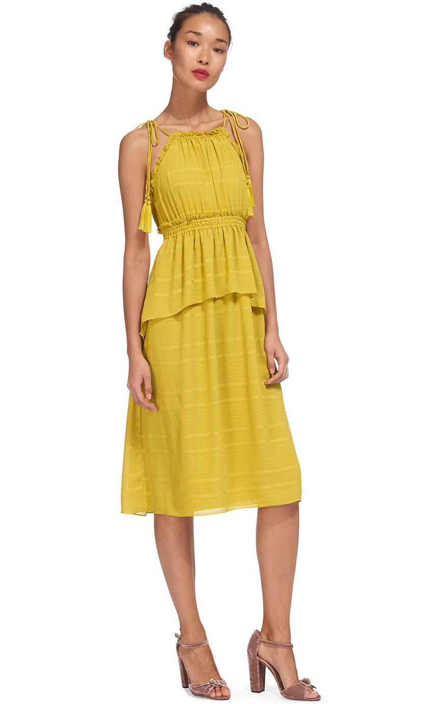 whistles textured belted midi dress