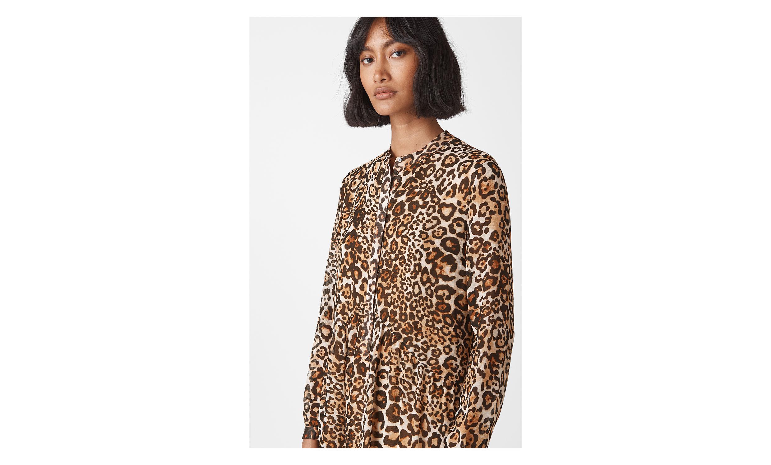 whistles animal print shirt dress