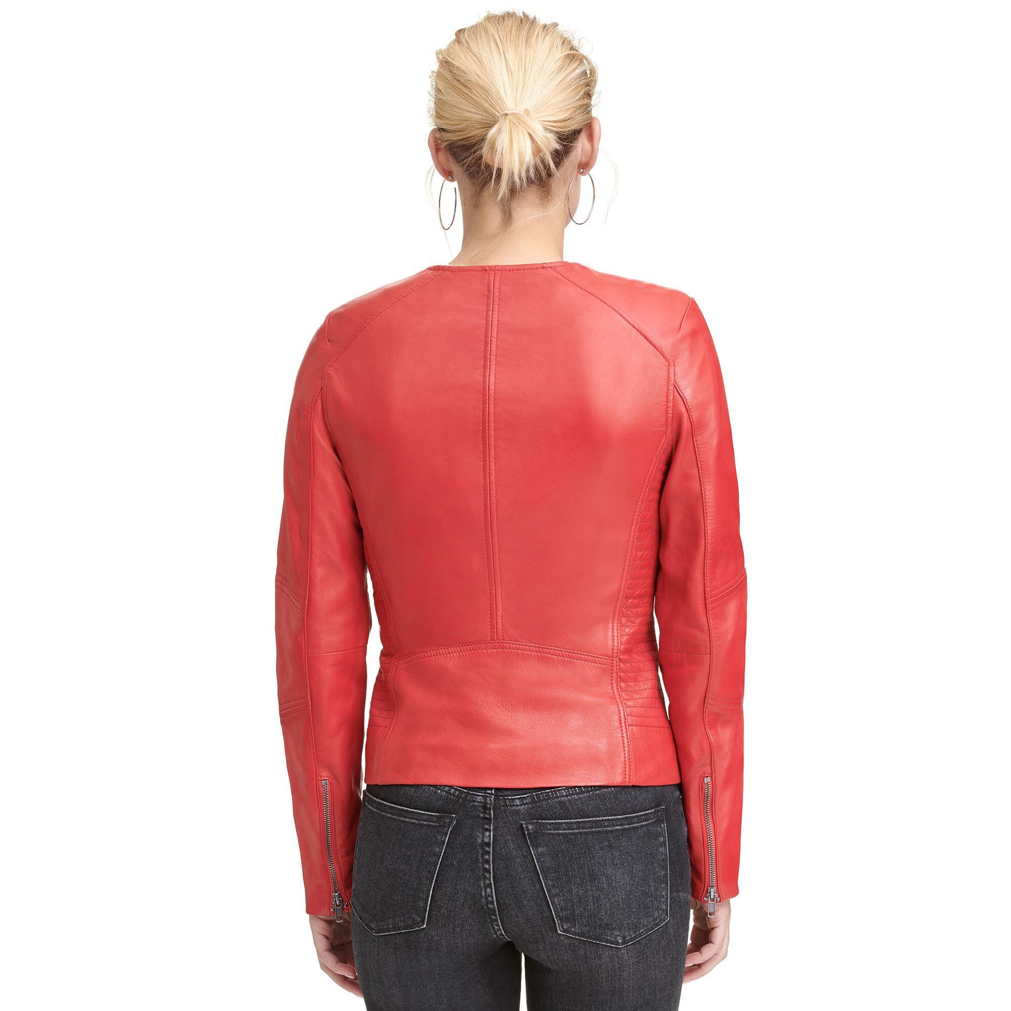 Wilsons Leather Leather Jacket With Side Stitching in Red Lyst
