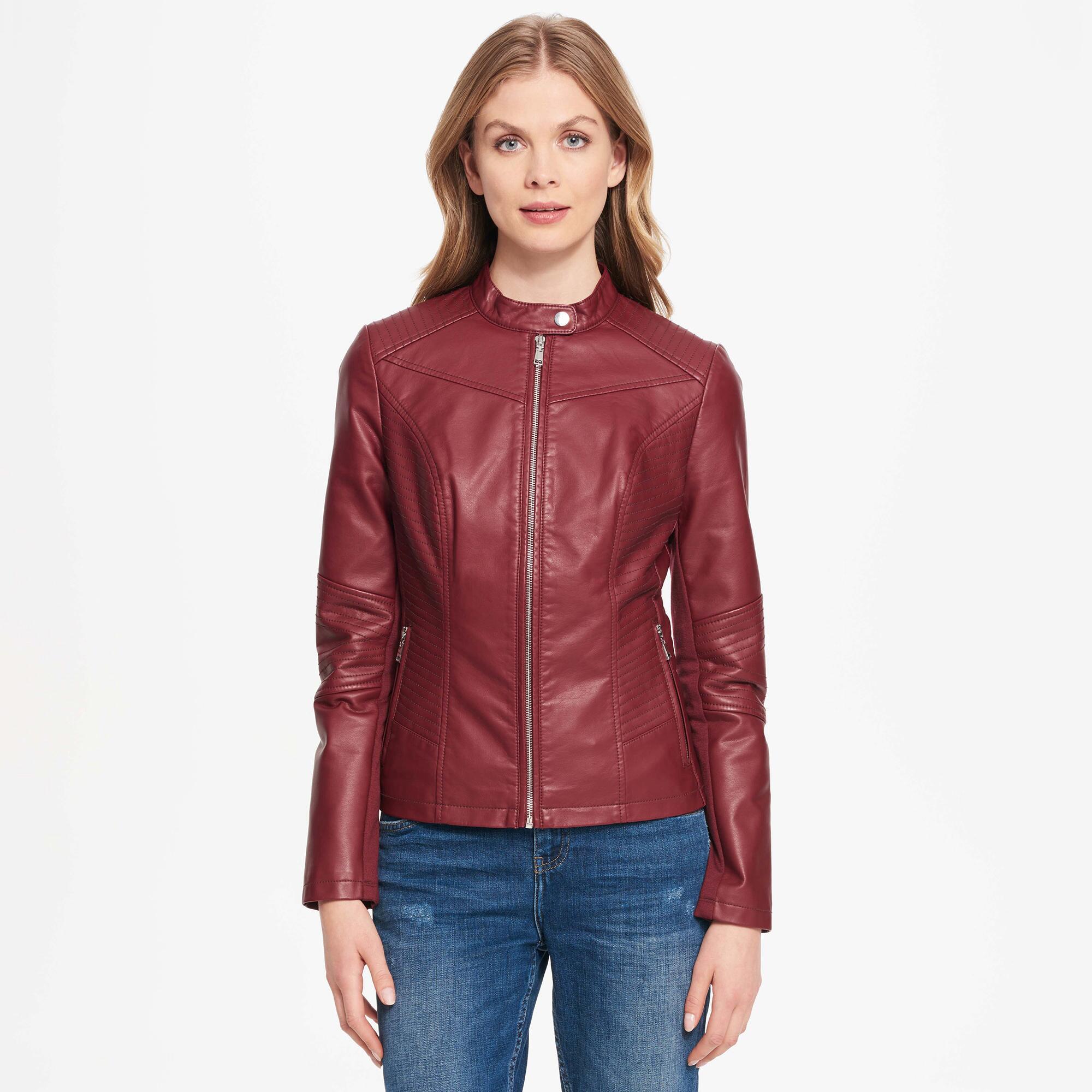 Lyst Wilsons Leather Black Rivet Moto Mock Collar Faux Black Rivet Moto Mock Collar Faux Leather Jacket Lyst View Fullscreen
