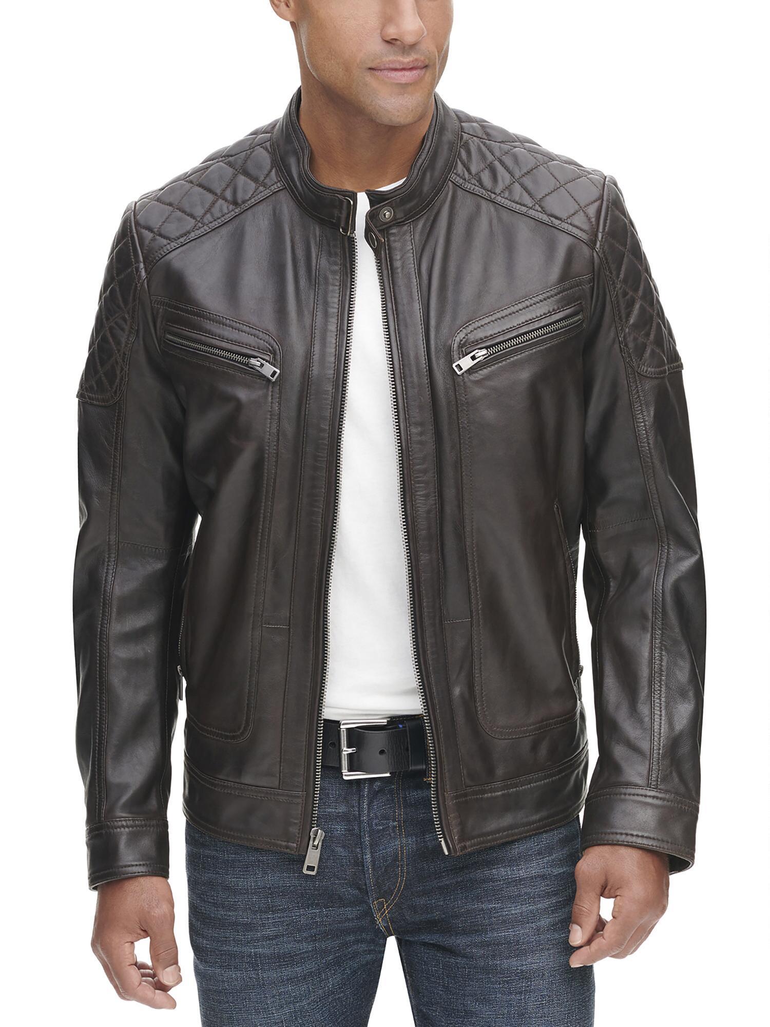 Wilsons Leather Mason Quilted Leather Jacket in Espresso (Brown) for