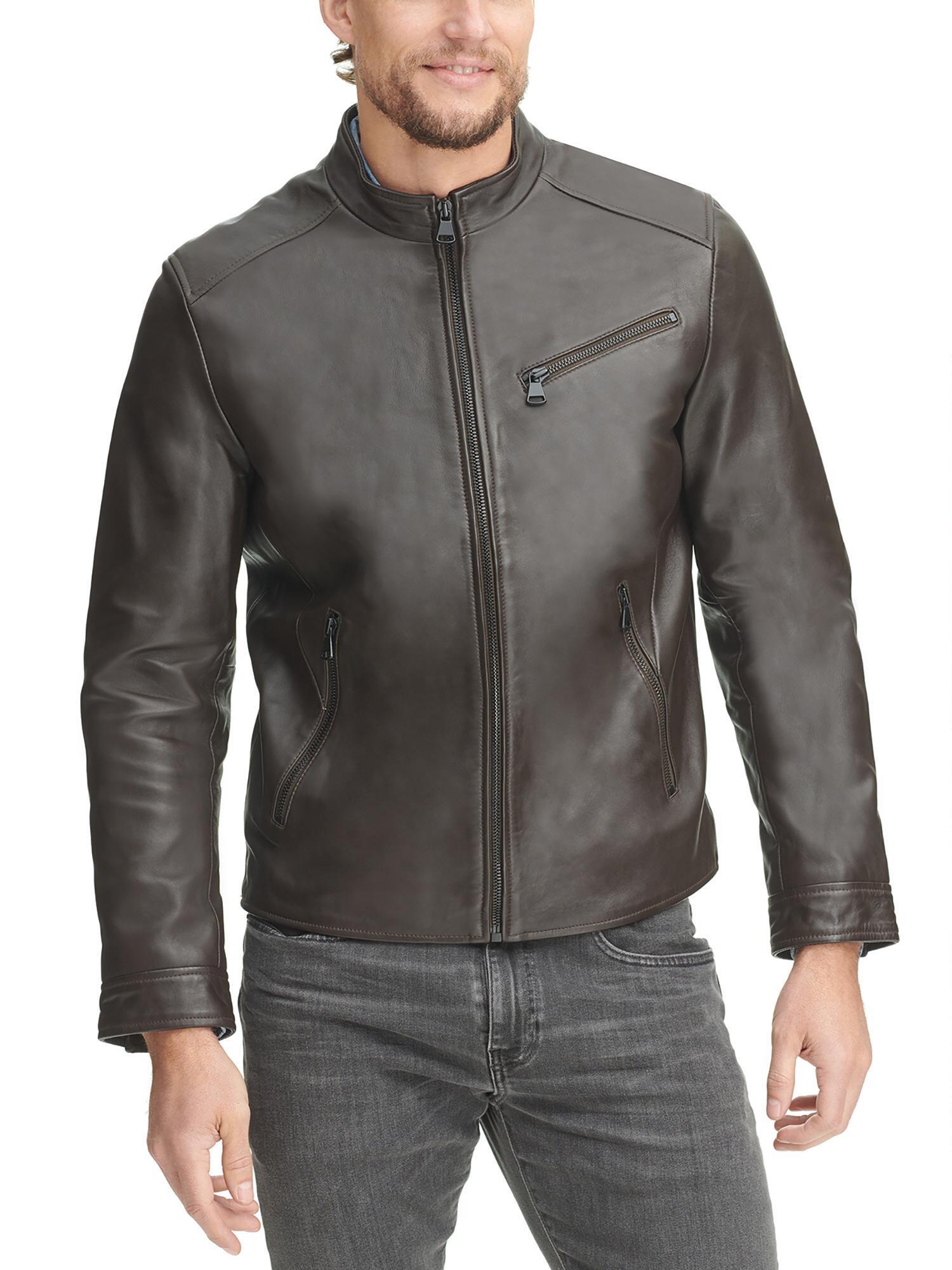 Wilsons Leather Leather Jacket With Zipper Pockets in Brown for Men - Lyst