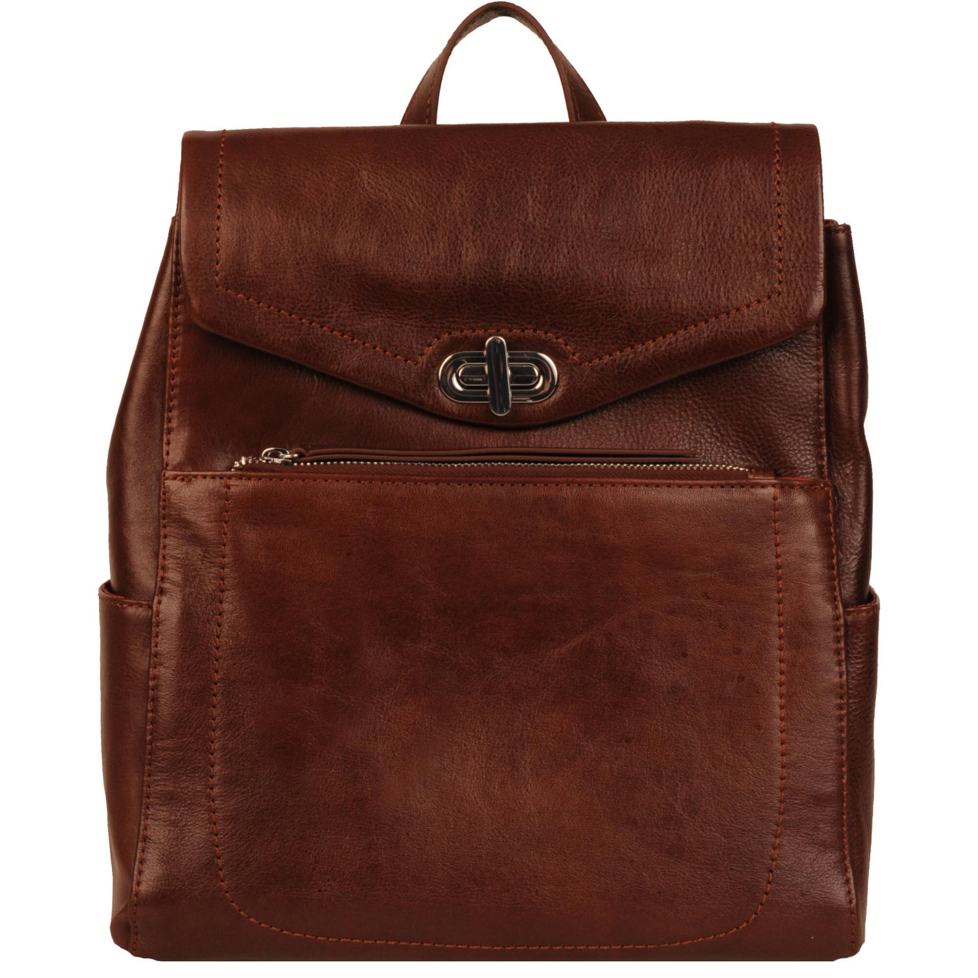 Wilsons Leather Roma Flap Over Leather Backpack W/ Stitching in Cognac (Brown) Lyst