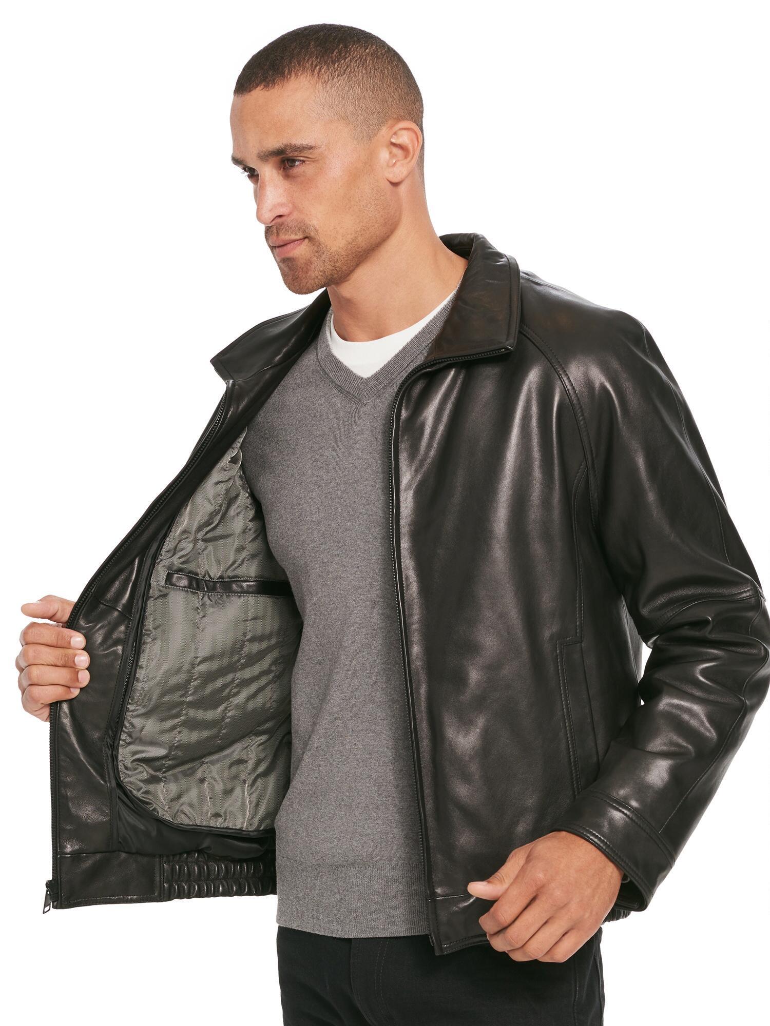 leather bomber jacket with zip out lining