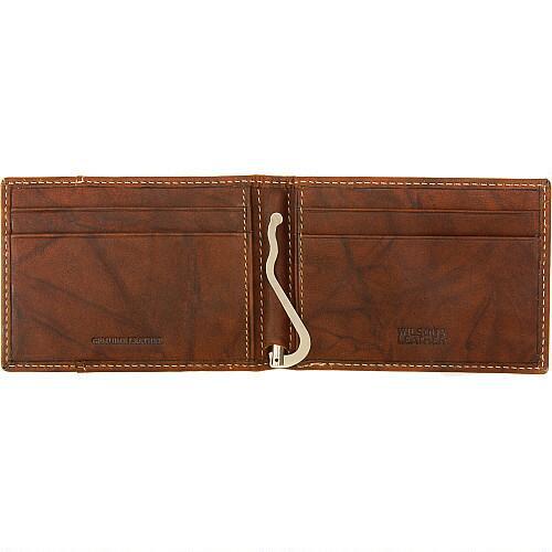 Wilsons Leather Rustler Front Pocket Leather Wallet in Brown for