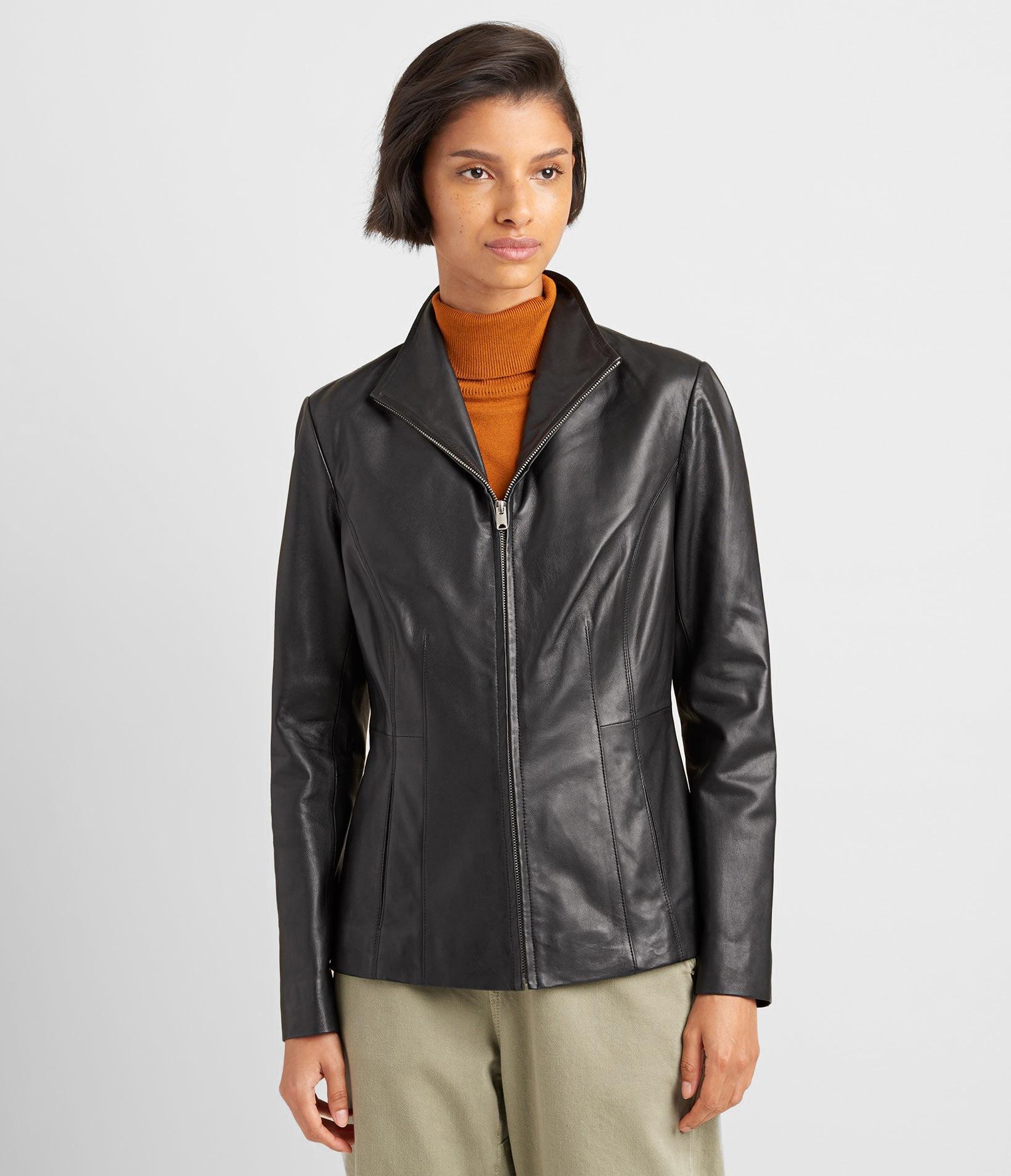 Wilsons Leather Women's Convertible Collar Leather Jacket