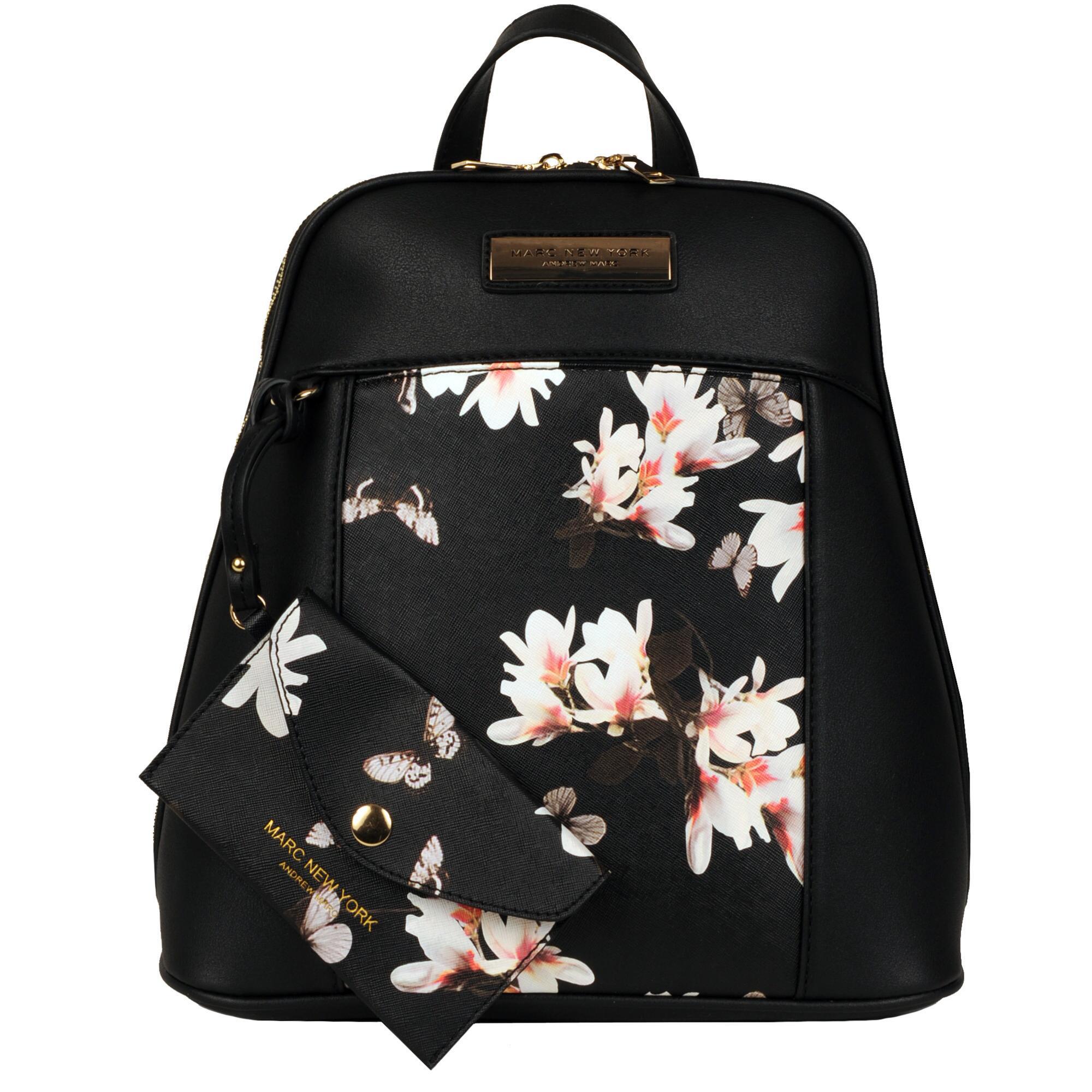 floral leather backpack