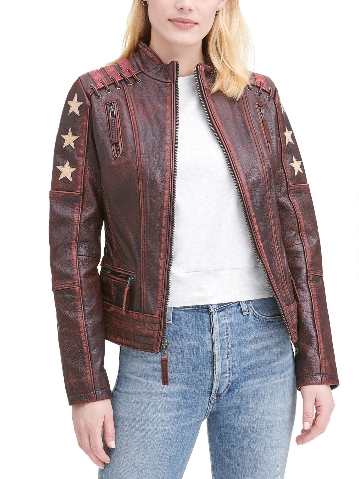 Wilsons Leather Distressed Stars And 