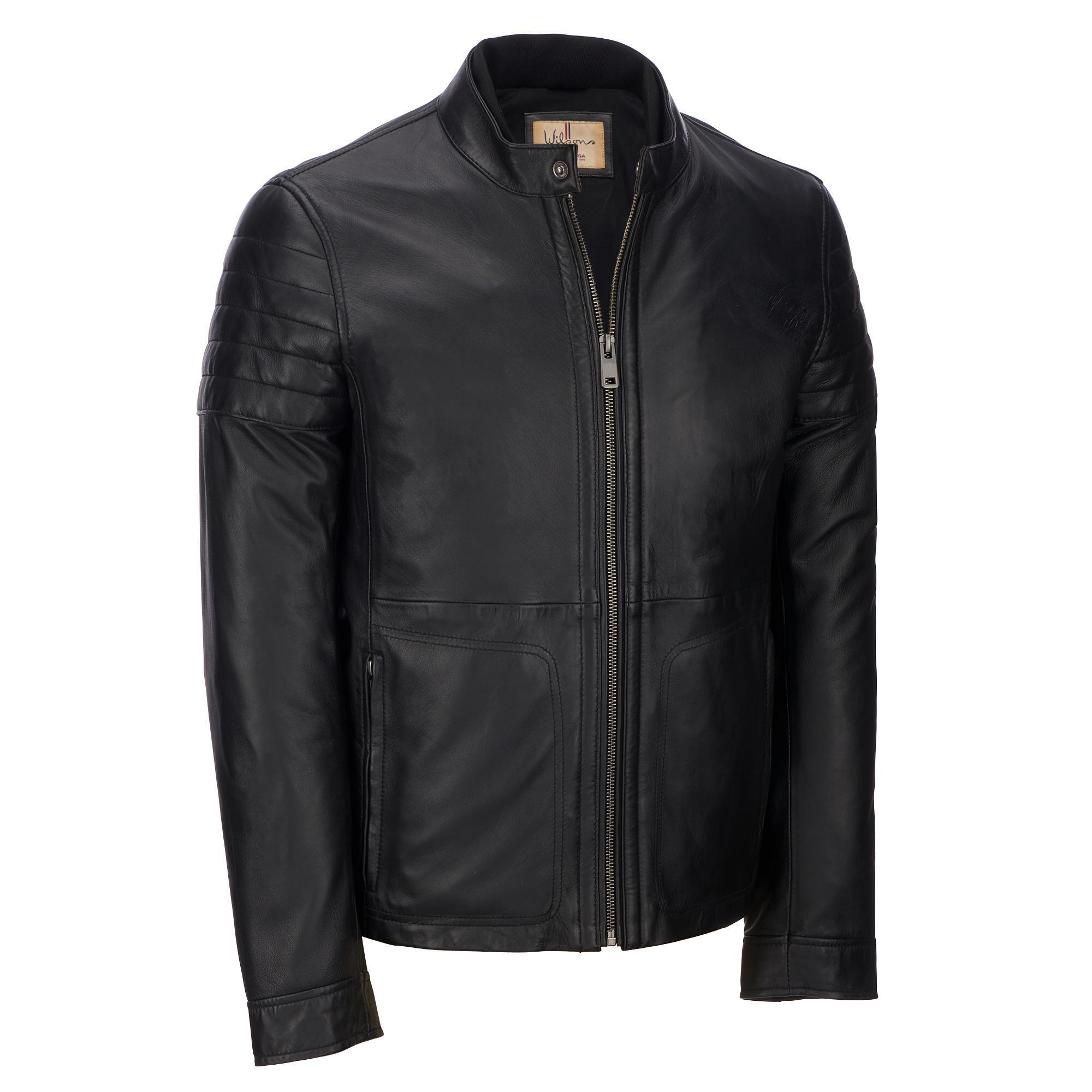 Wilsons Leather Vintage Genuine Soft Leather Jacket W/ Quilted Sleeves