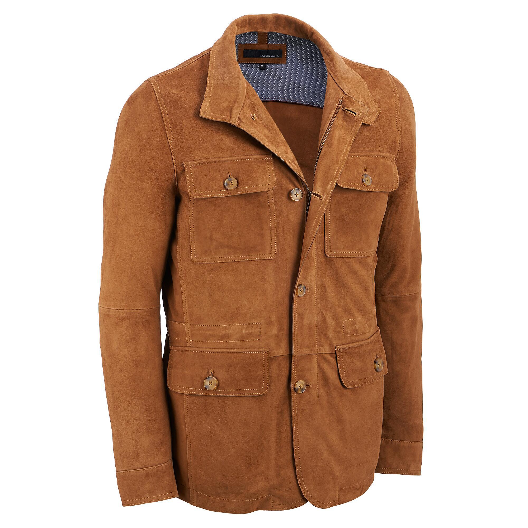 Wilsons Leather Goat Suede 4pocket Car Coat in Natural for Men Lyst