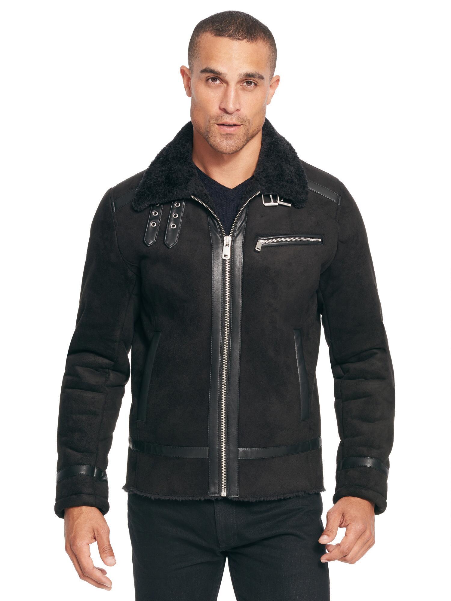 Black Leather Jacket With Faux Fur Lining Images