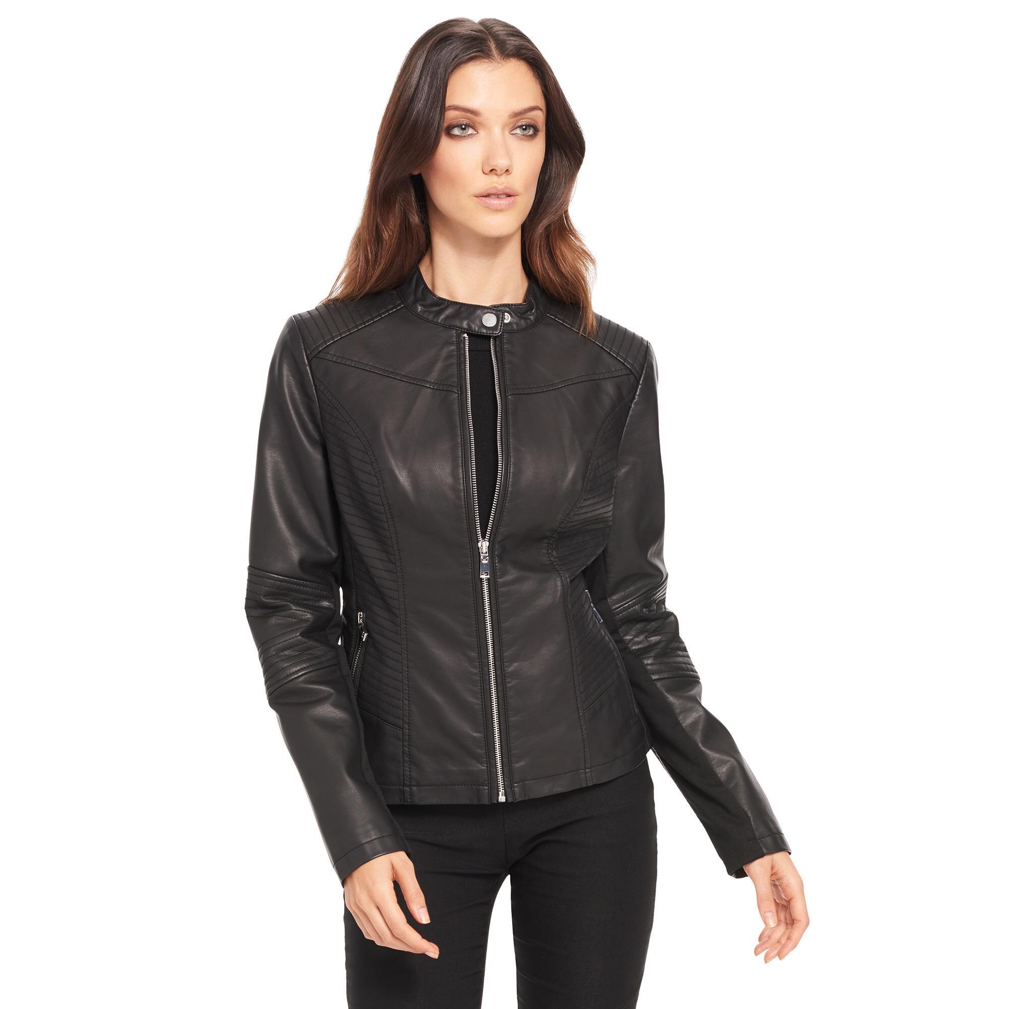 Download Wilsons Leather Moto Mock Collar Faux-leather Jacket in ...