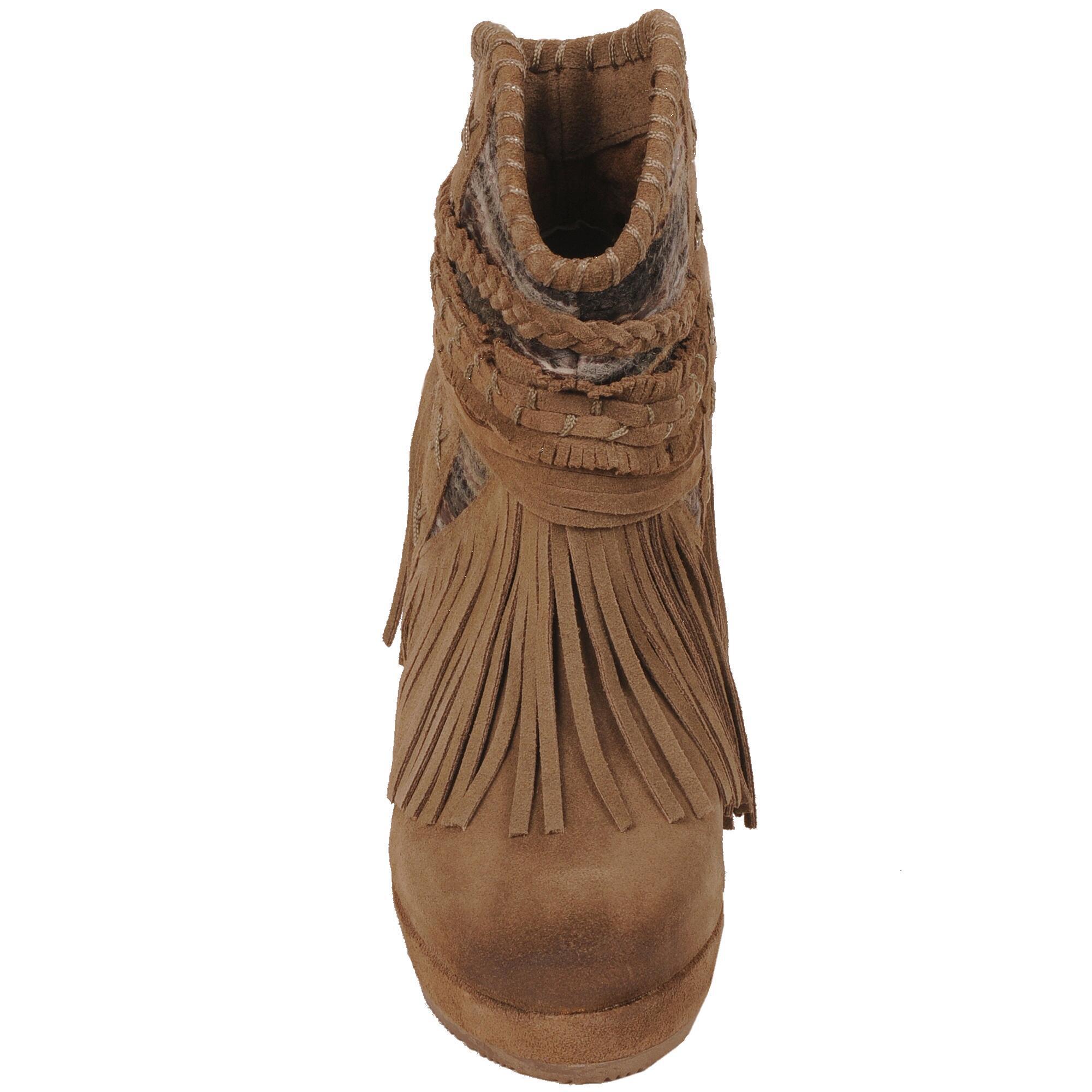 Wilsons Leather Naughty Monkey Canyon Dream Fringe Wedge Boot in Brown |  Lyst