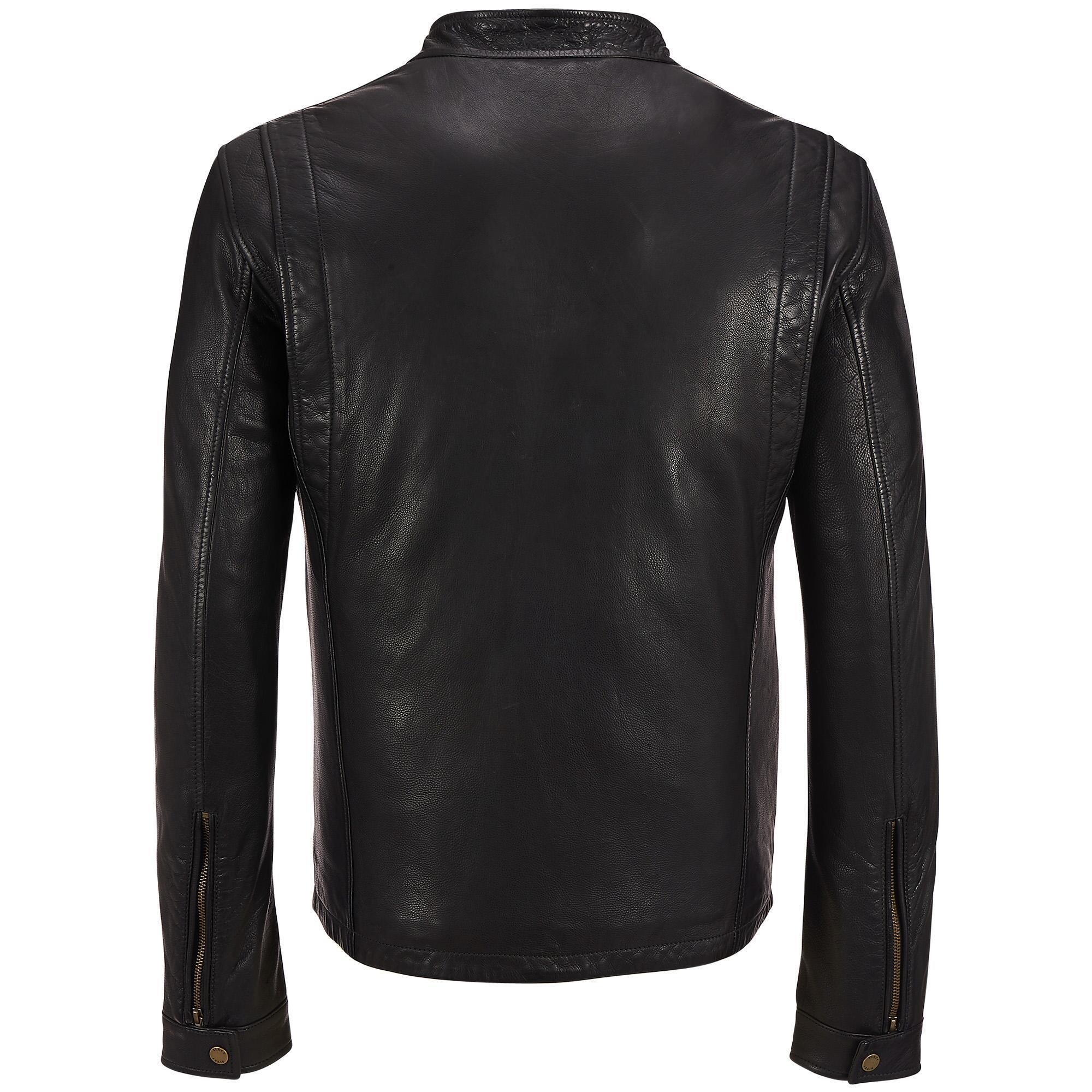 Lyst Wilsons Leather Black Rivet Snap Collar Jacket W Gallery
