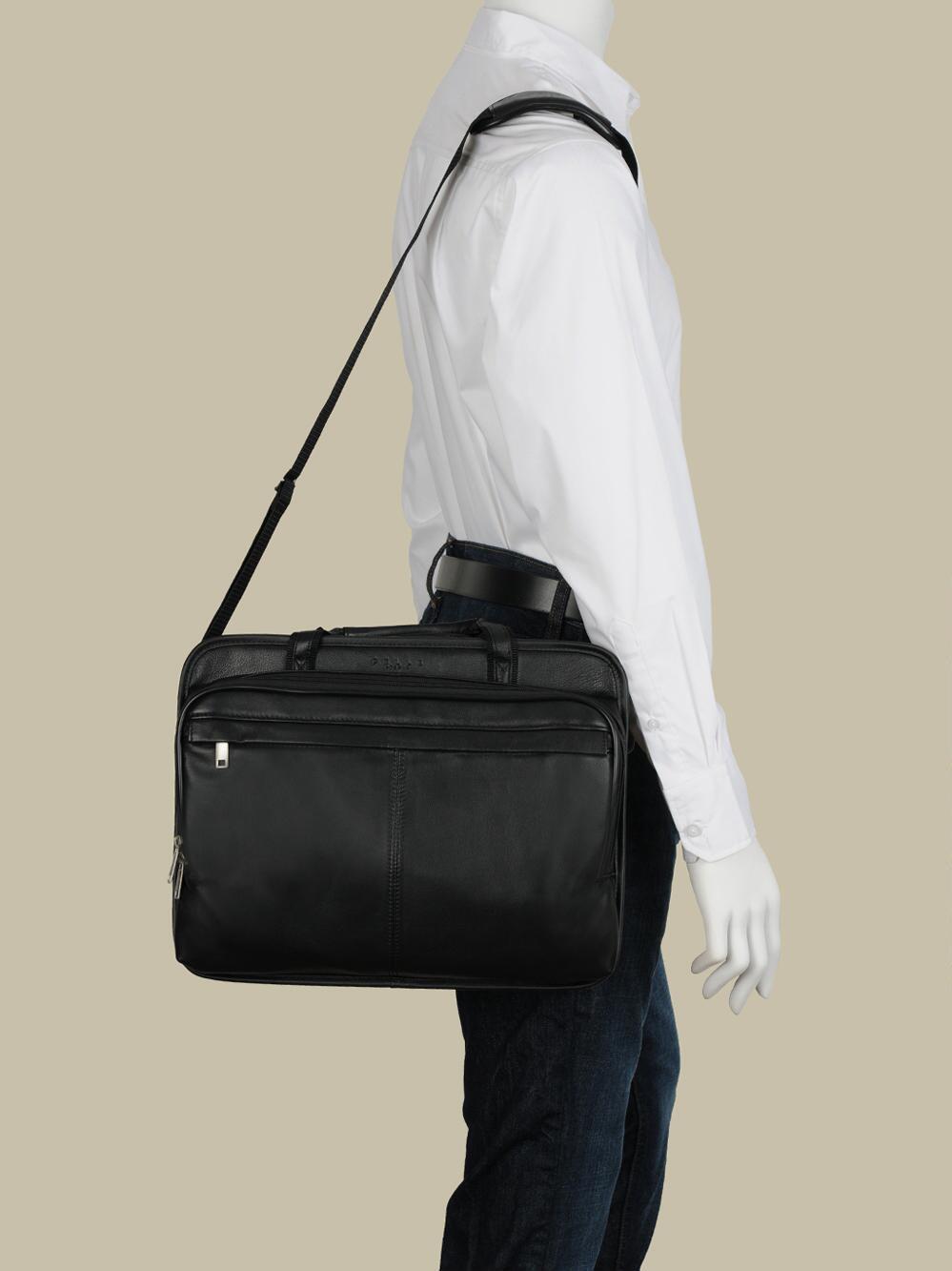 pelle studio leather briefcase