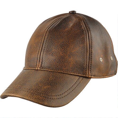 Wilsons Leather Distressed Leather Baseball Cap in Brown for Men