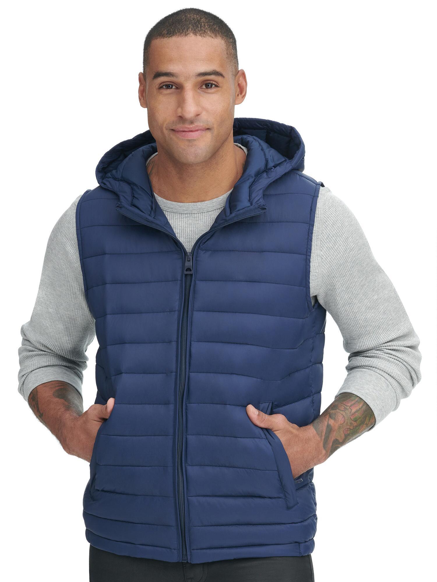 Wilsons Leather Synthetic Puffer Vest in Navy (Blue) for Men - Lyst