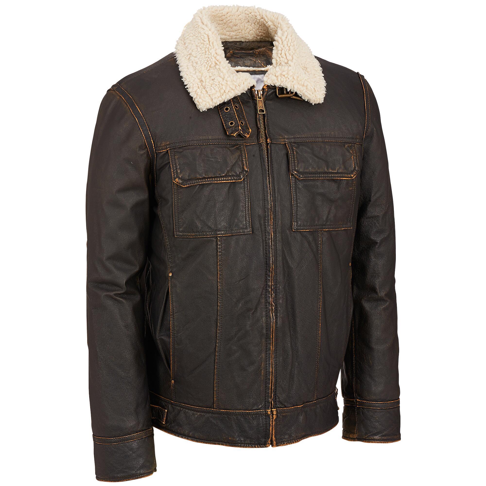 Wilsons Leather Vintage Leather Bomber Jacket W/ Faux-shearling Liner ...